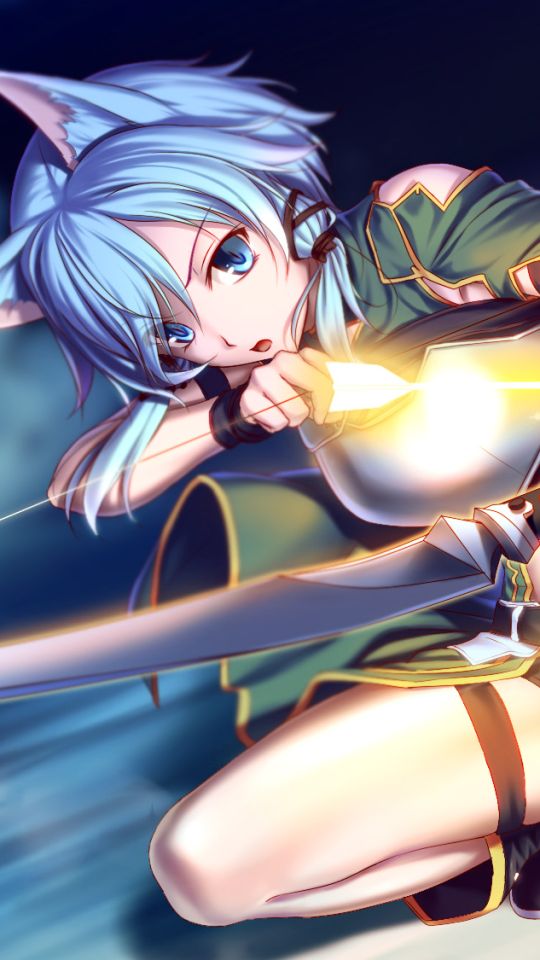 Handy-Wallpaper Animes, Katzenmädchen, Tierische Ohren, Sword Art Online, Schwertkunst Online Ii, Sinon (Schwertkunst Online) kostenlos herunterladen.