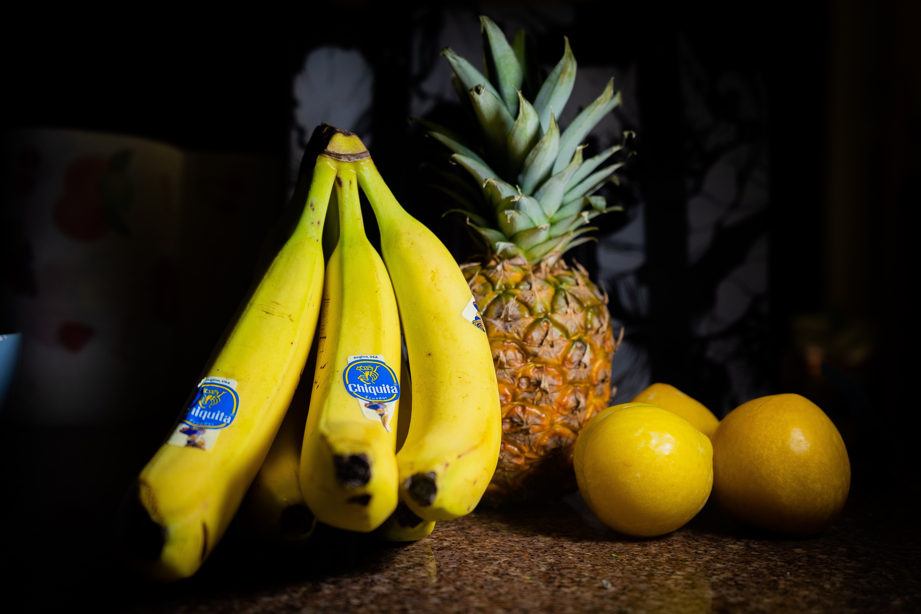 Laden Sie das Ananas, Zitrone, Frucht, Banane, Nahrungsmittel-Bild kostenlos auf Ihren PC-Desktop herunter