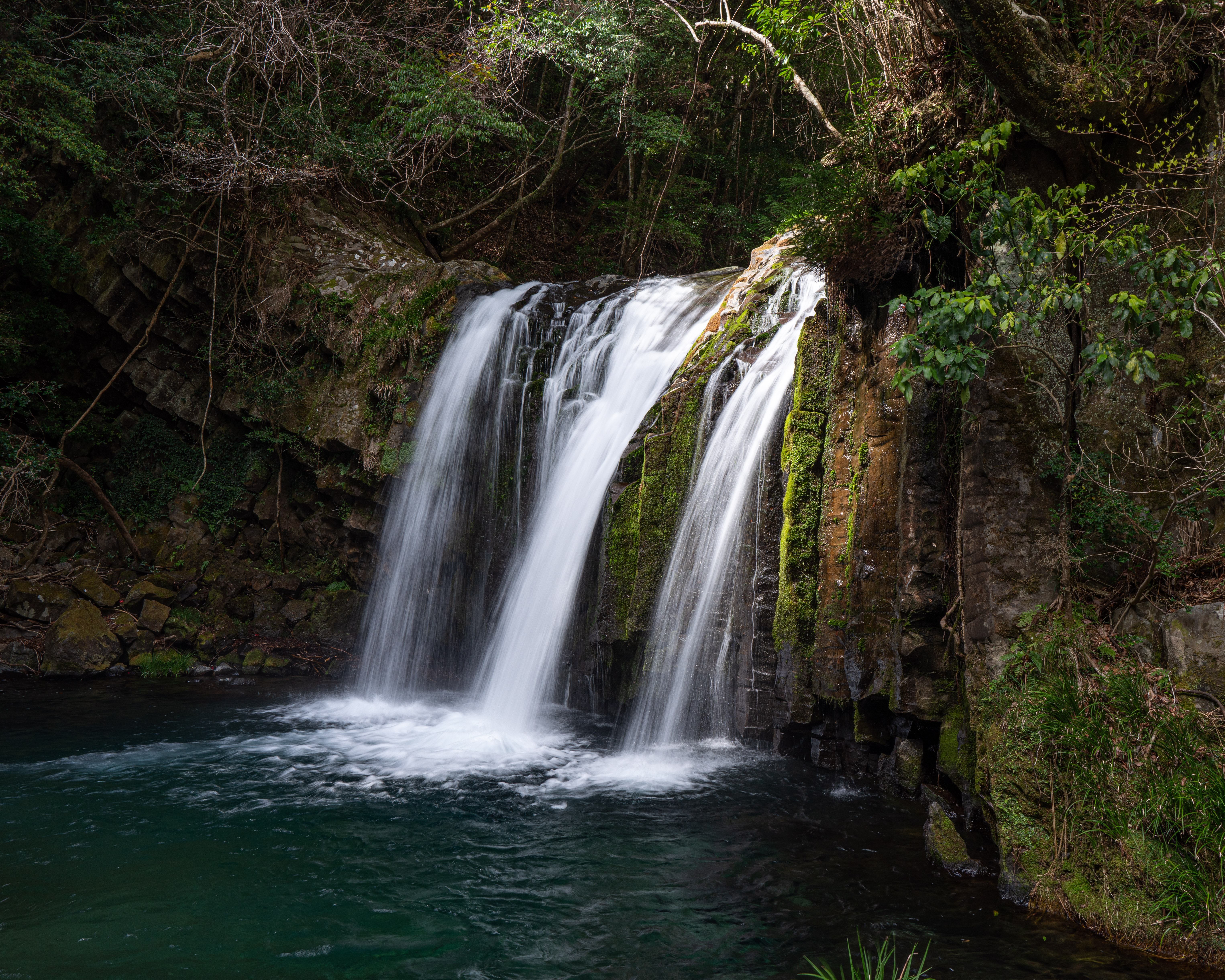 water, nature, trees, rocks, waterfall 5K