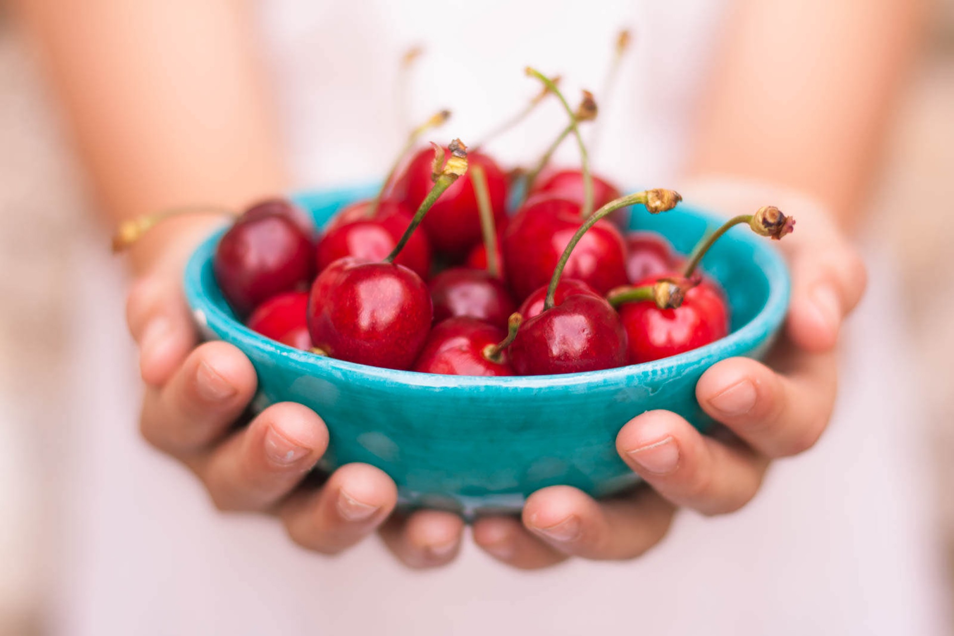 Free download wallpaper Fruits, Food, Cherry, Hand, Fruit on your PC desktop