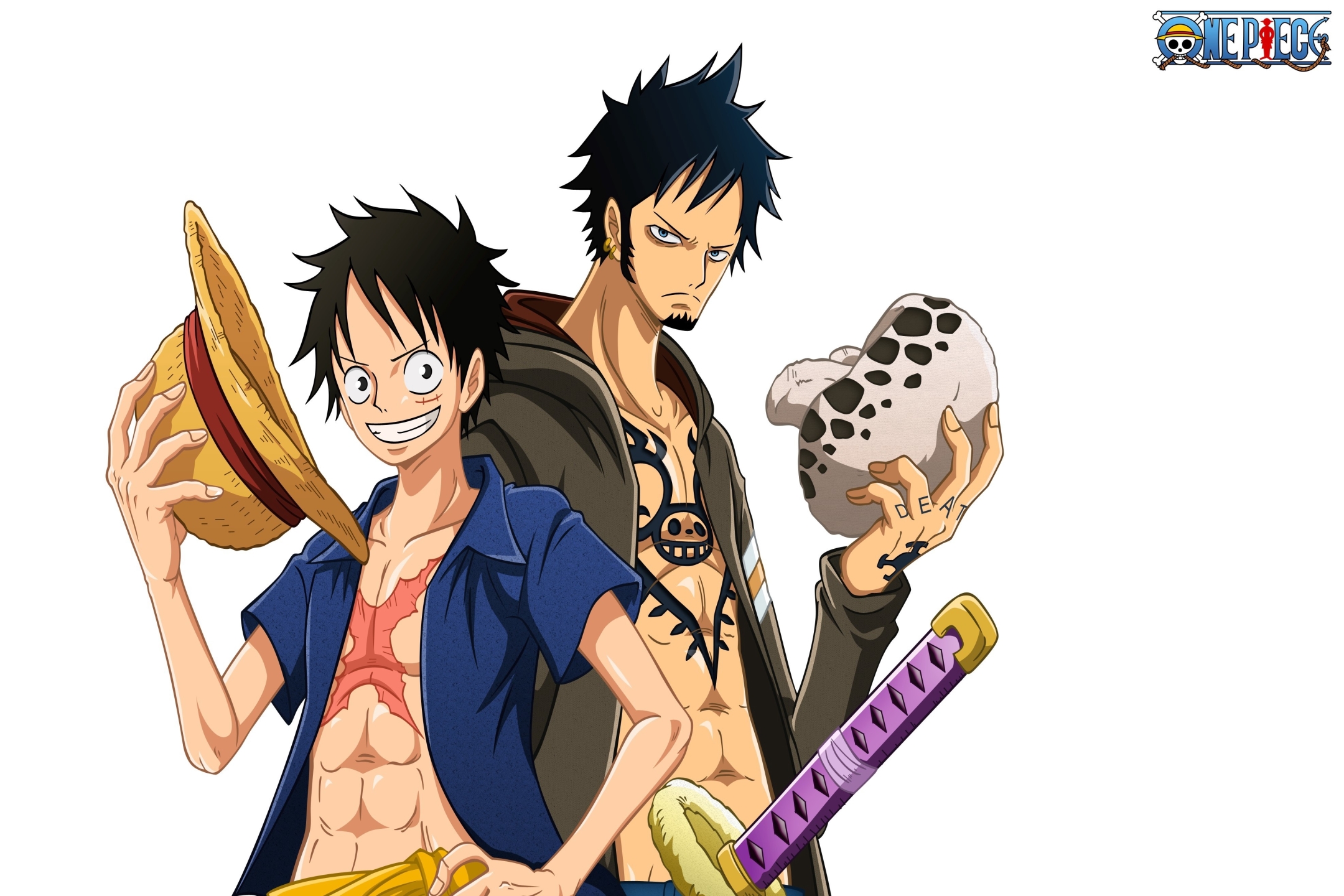Laden Sie das Animes, One Piece, Affe D Luffy, Trafalgar Gesetz-Bild kostenlos auf Ihren PC-Desktop herunter