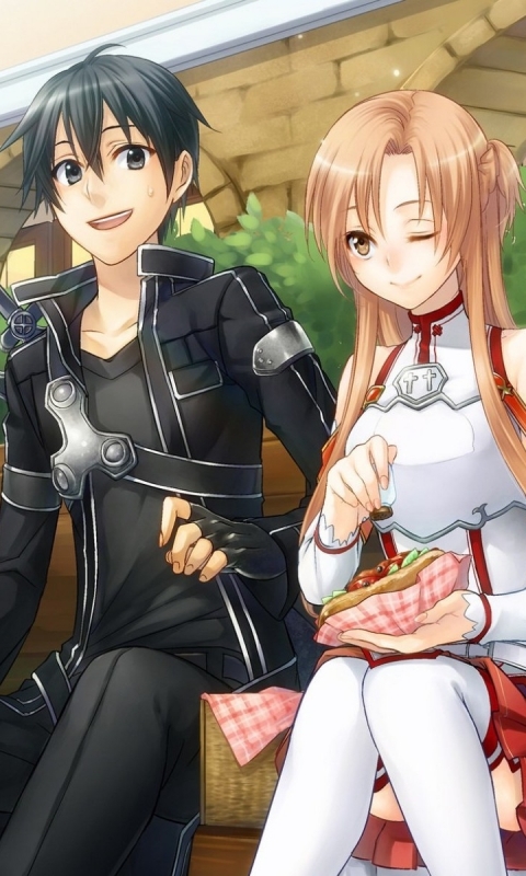 Baixar papel de parede para celular de Anime, Sword Art Online, Banco, Asuna Yuuki, Kirito (Sword Art Online), Banco De Sentar gratuito.