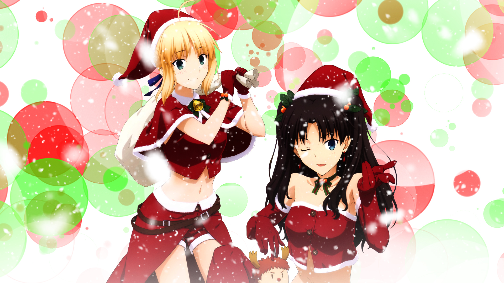 Laden Sie das Weihnachten, Animes, Fate/stay Night, Schicksalsserie-Bild kostenlos auf Ihren PC-Desktop herunter