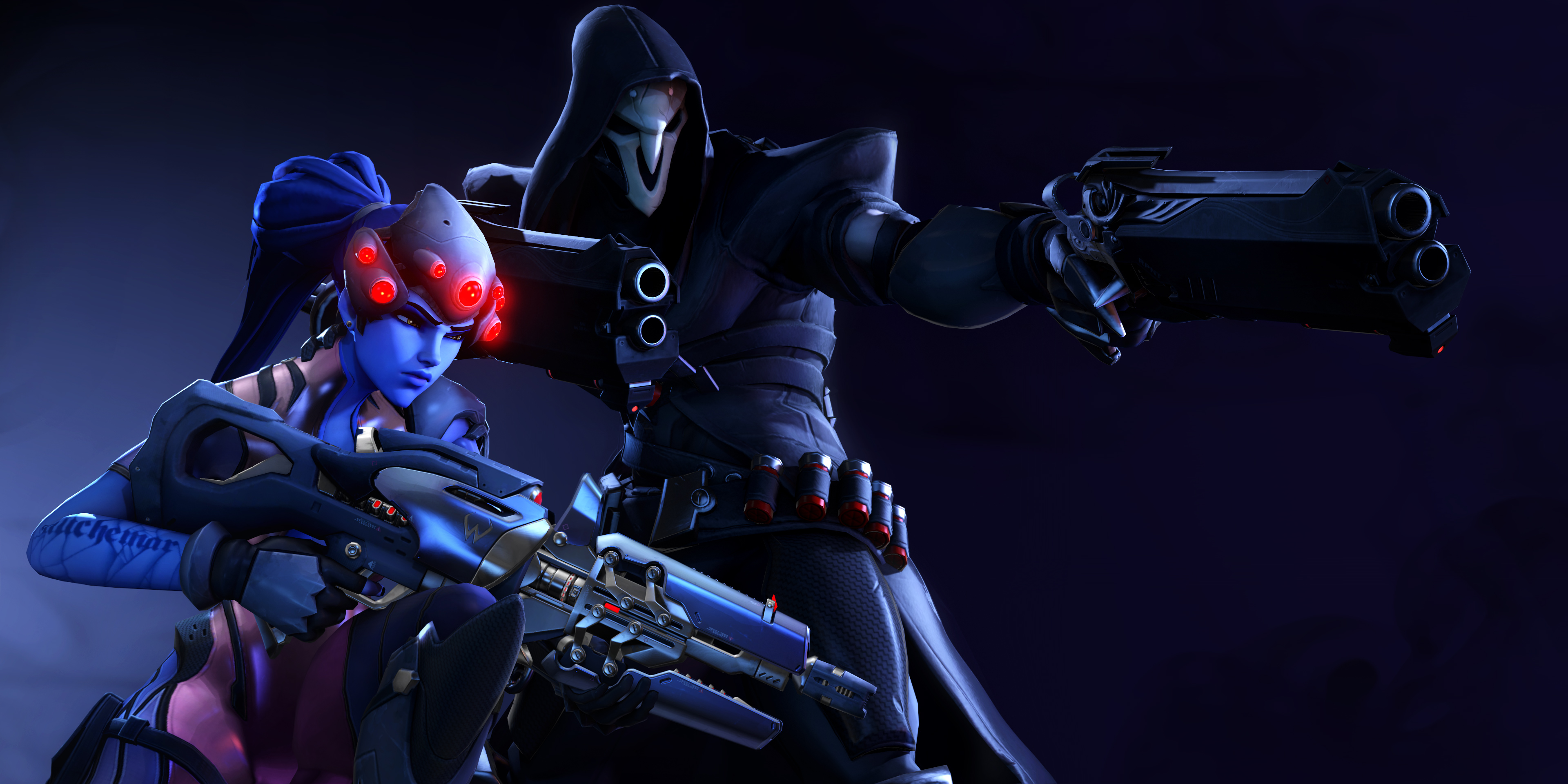 Free download wallpaper Overwatch, Video Game, Reaper (Overwatch), Widowmaker (Overwatch) on your PC desktop