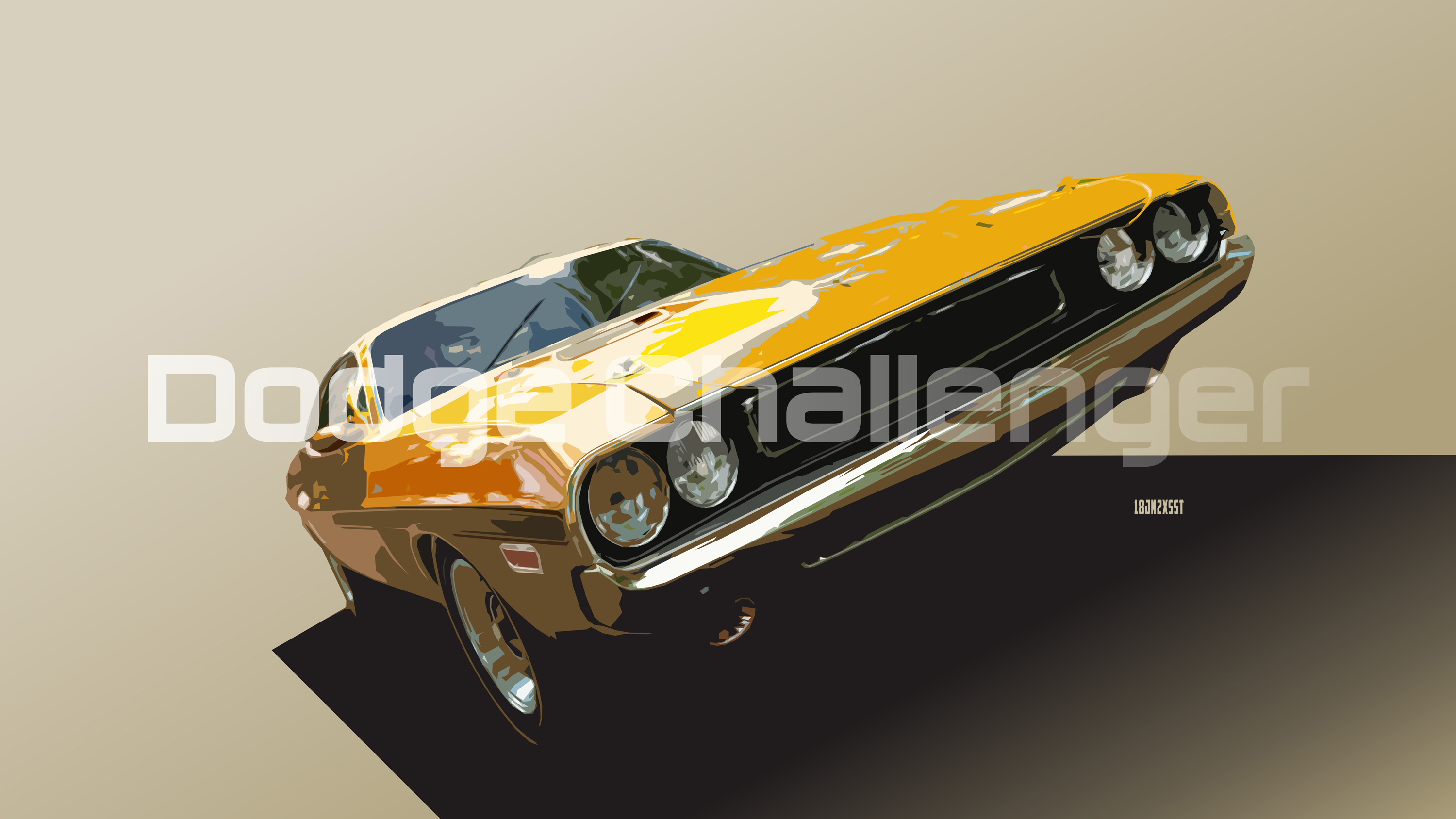 Download mobile wallpaper Dodge Challenger, Car, Vintage, Dodge, Vehicles, Yellow Car for free.
