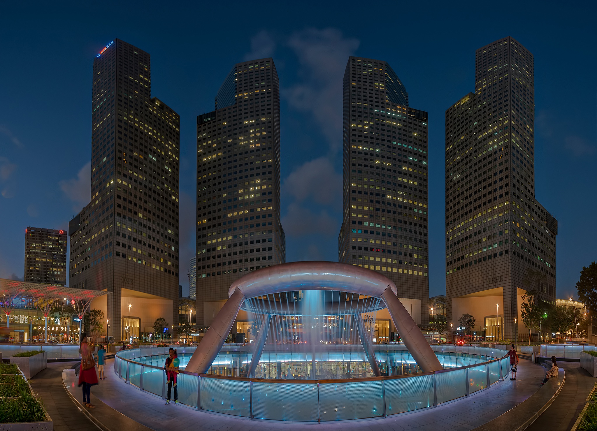 PCデスクトップに噴水, 超高層ビル, シンガポール, マンメイド画像を無料でダウンロード