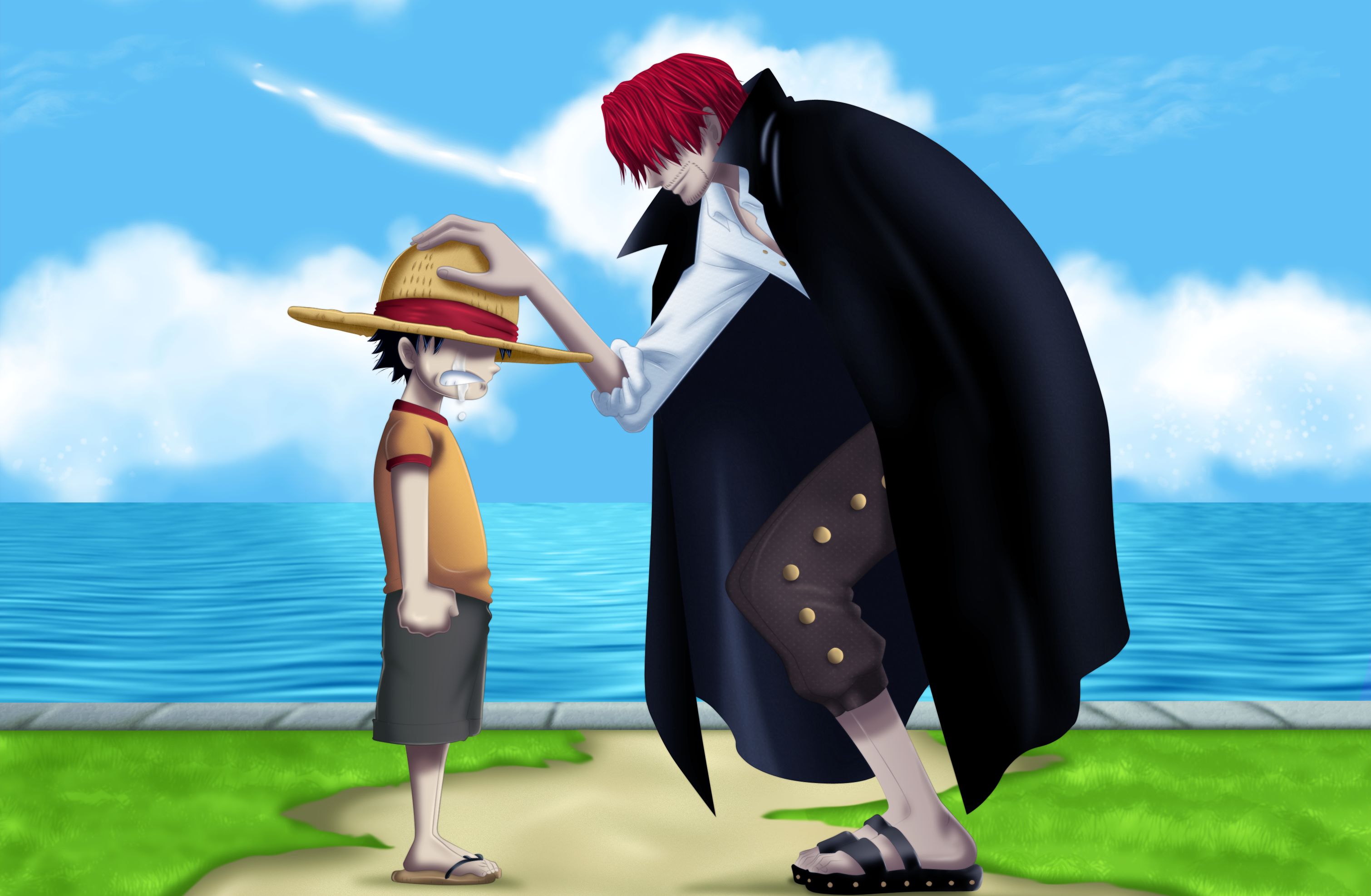 Download mobile wallpaper Anime, One Piece, Monkey D Luffy, Shanks (One Piece) for free.
