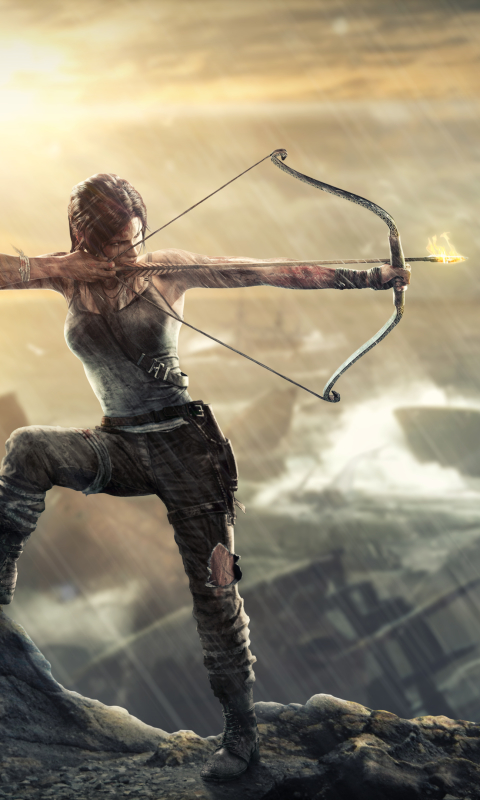 Handy-Wallpaper Tomb Raider, Bogenschütze, Computerspiele, Lara Croft, Grabräuber, Grabräuber (2013) kostenlos herunterladen.