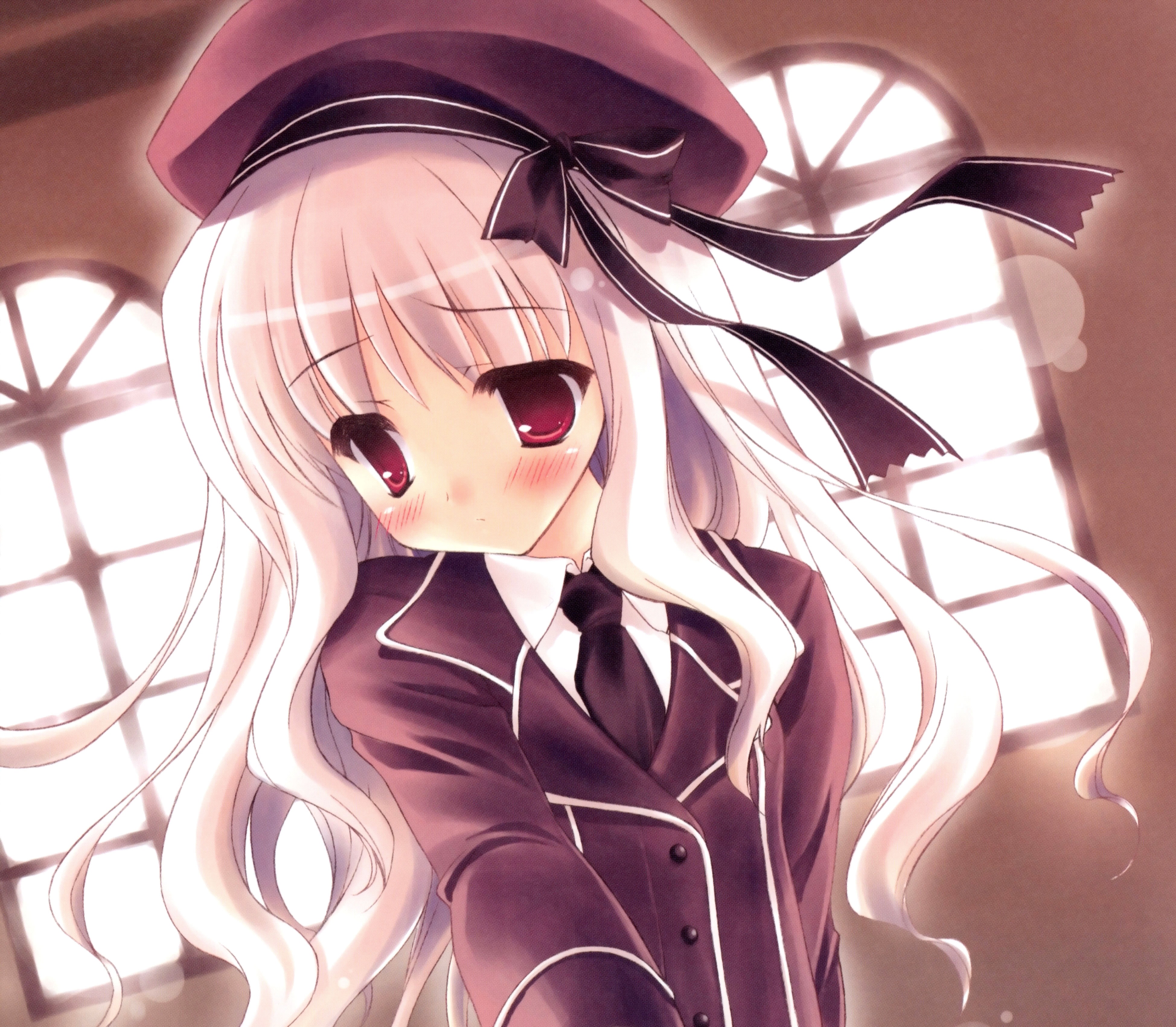 Free download wallpaper Anime, Hat, Original, Blush, Red Eyes on your PC desktop