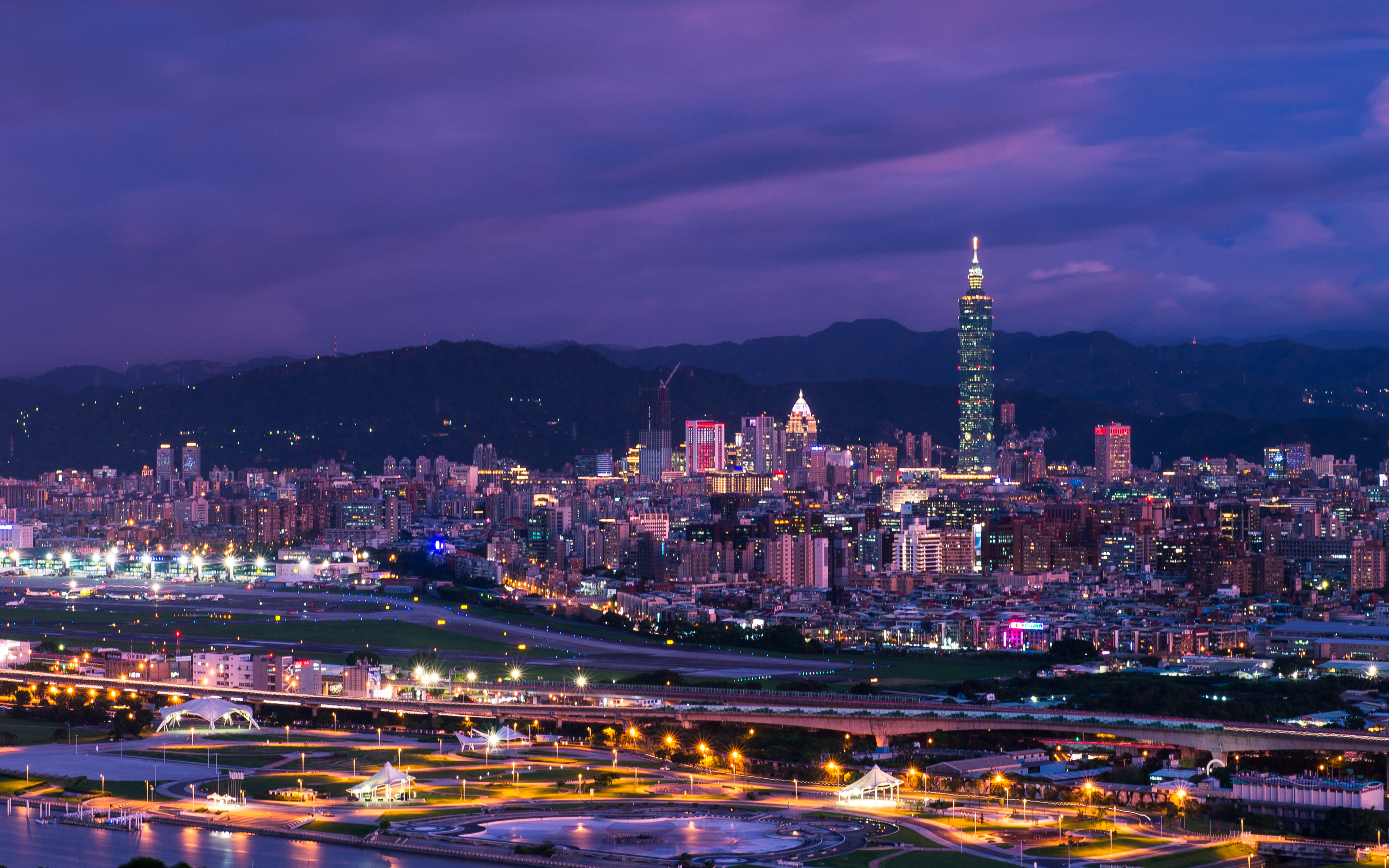 398260 télécharger le fond d'écran construction humaine, taipei, ville, paysage urbain, lumière, nuit, gratte ciel, taïwan, villes - économiseurs d'écran et images gratuitement