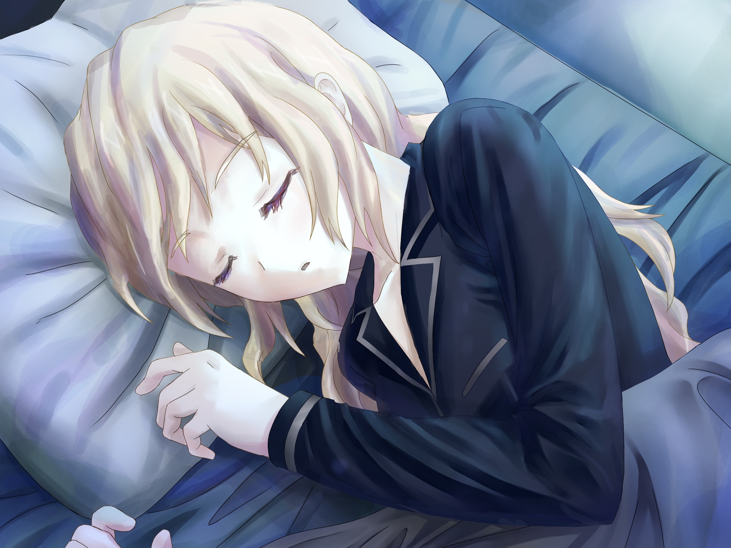 Download mobile wallpaper Anime, Blonde, Sleeping, Katawa Shoujo for free.