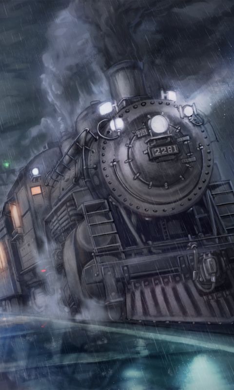 Download mobile wallpaper Anime, Rain, Clock, Hat, Train, Coat, Train Station for free.