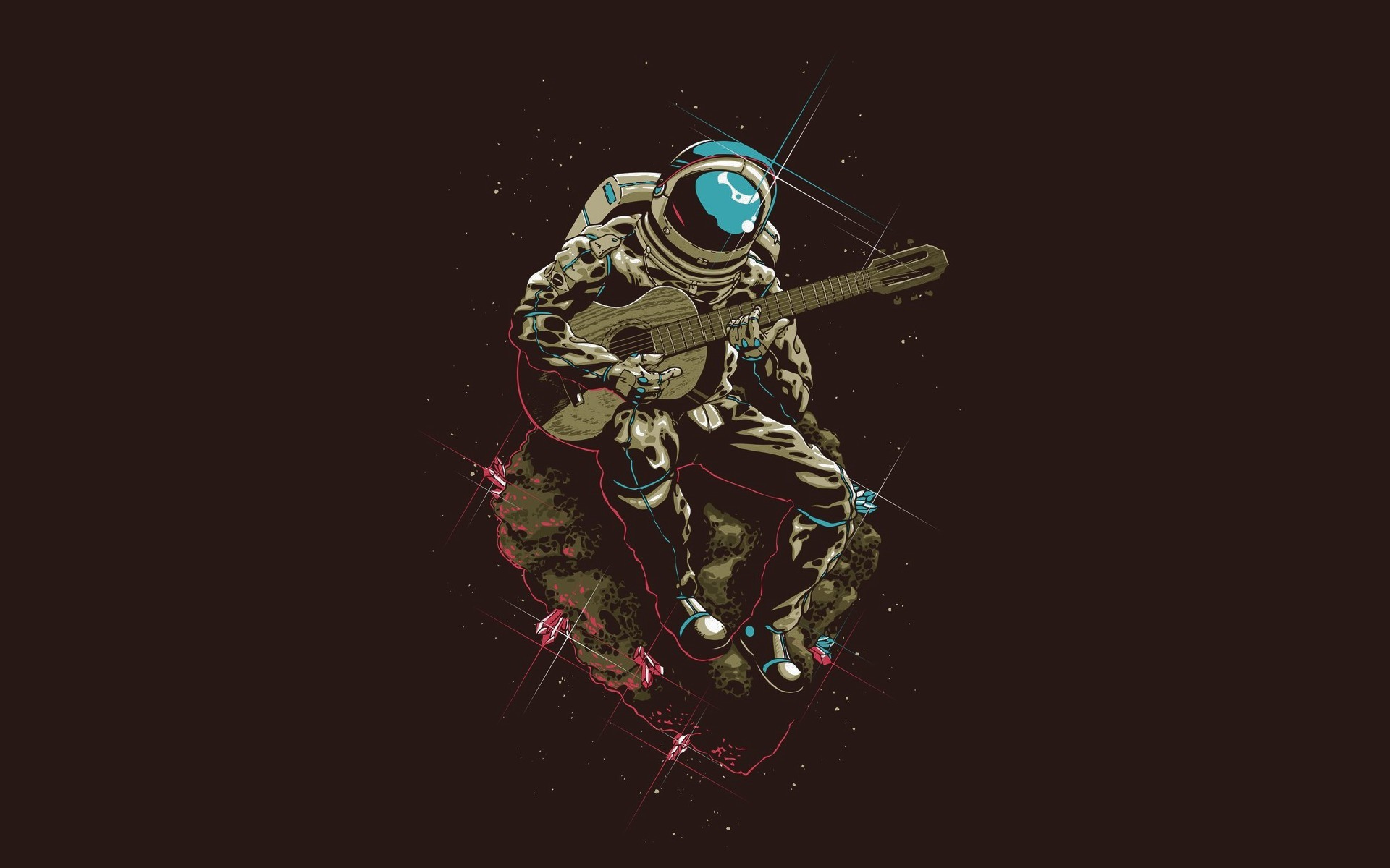 Download mobile wallpaper Guitar, Sci Fi, Astronaut for free.