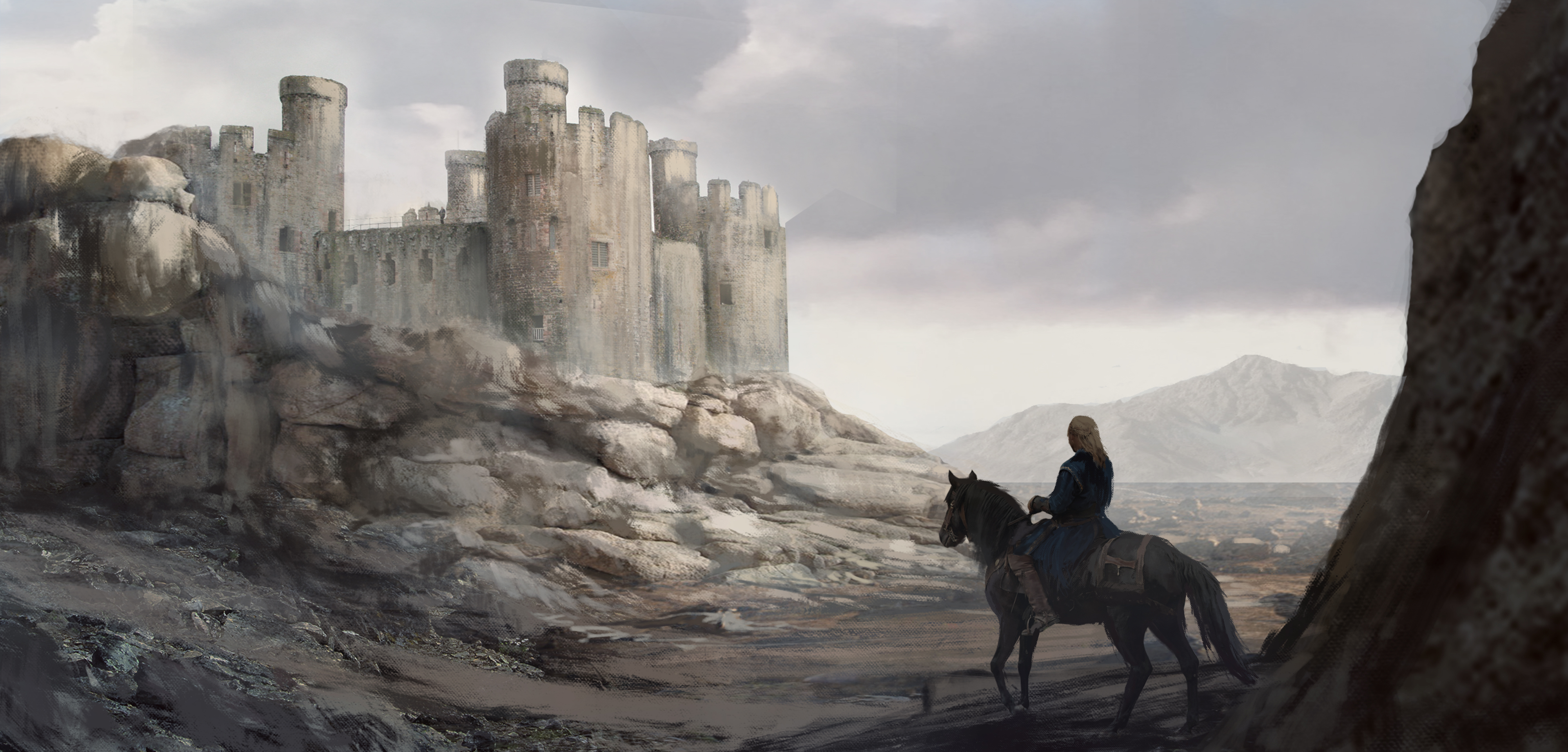 Free download wallpaper Fantasy, Castles, Horse, Adventure, Castle on your PC desktop