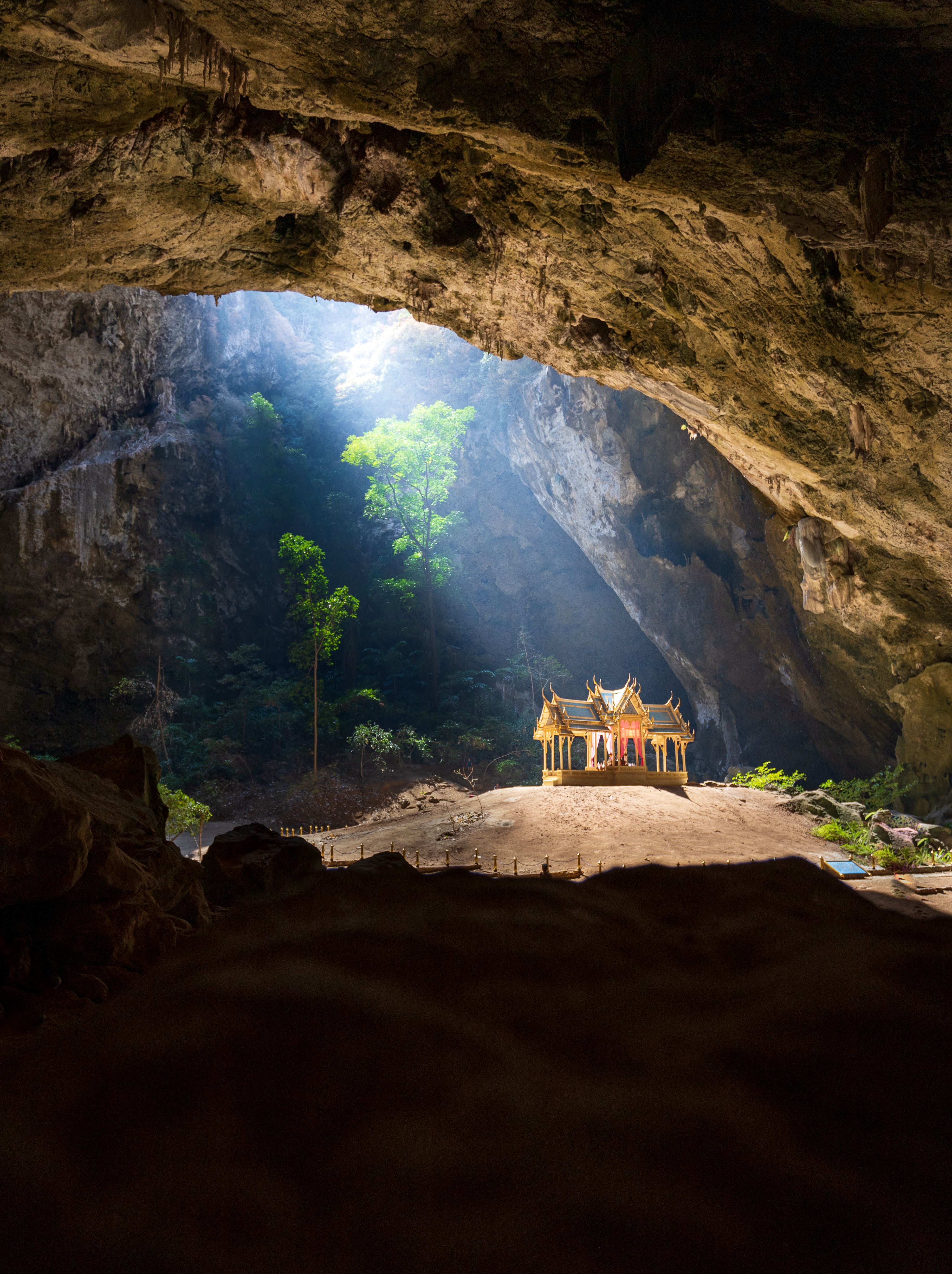 nature, beams, rays, cave, palace 4K, Ultra HD