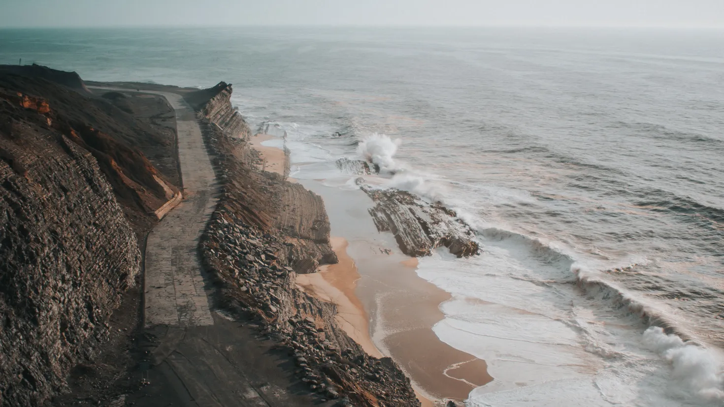 Desktop wallpaper: Nature, Sea, View From Above, Coast, Road, Break ...
