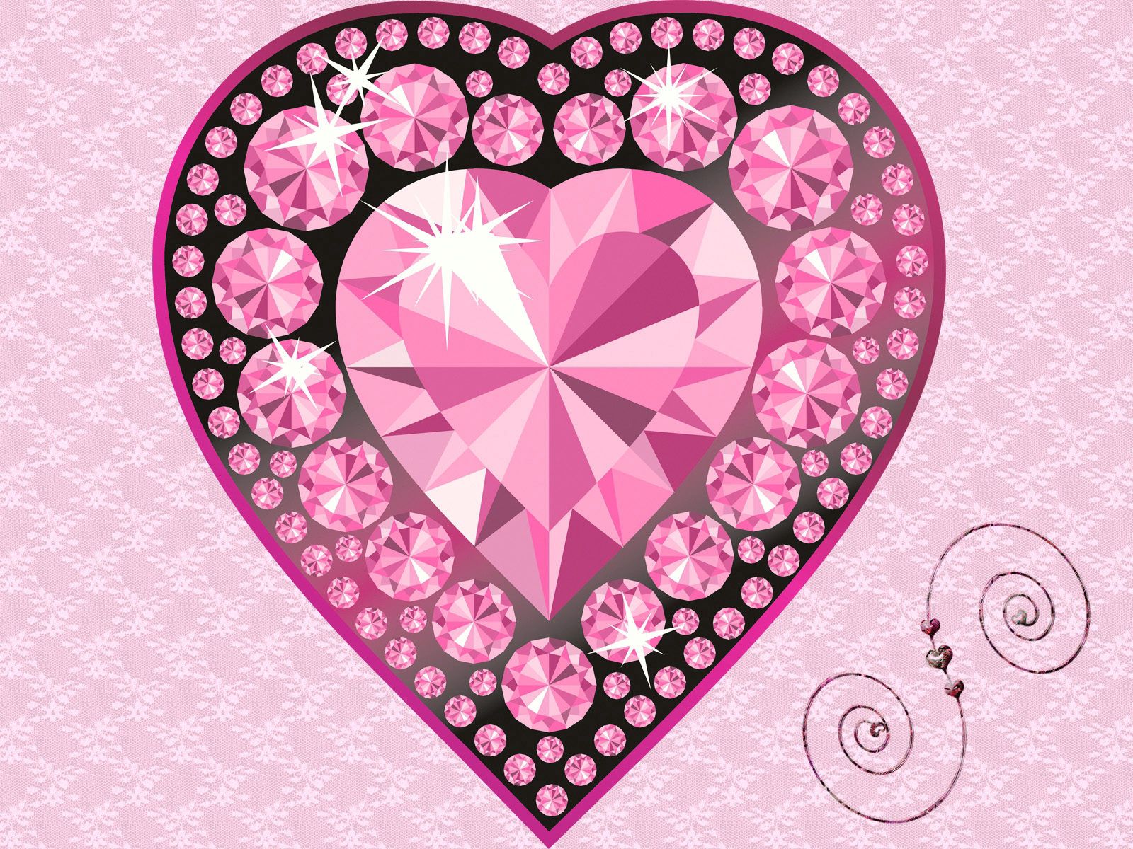 love, diamond, shine, light, brilliance, heart mobile wallpaper