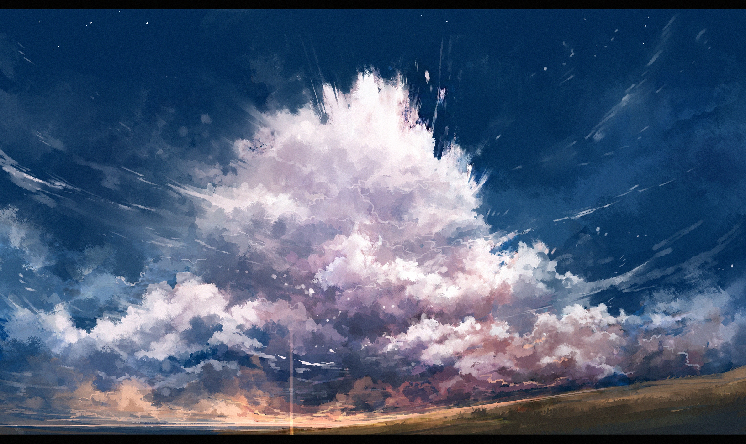 Handy-Wallpaper Wolke, Himmel, Animes kostenlos herunterladen.