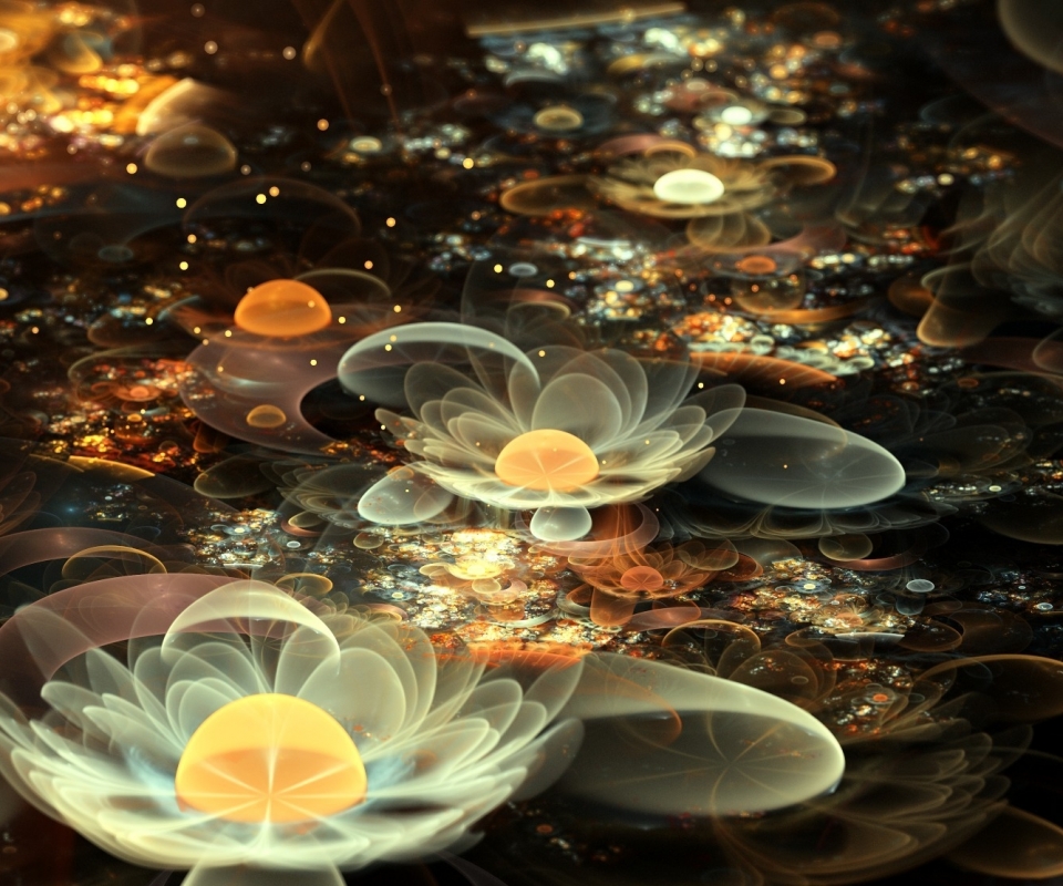 Download mobile wallpaper Abstract, Flower, 3D, Fractal, Cgi for free.