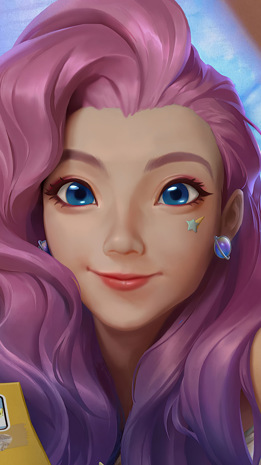 Baixar papel de parede para celular de League Of Legends, Olhos Azuis, Cabelo Rosa, Videogame, Seraphine (League Of Legends) gratuito.