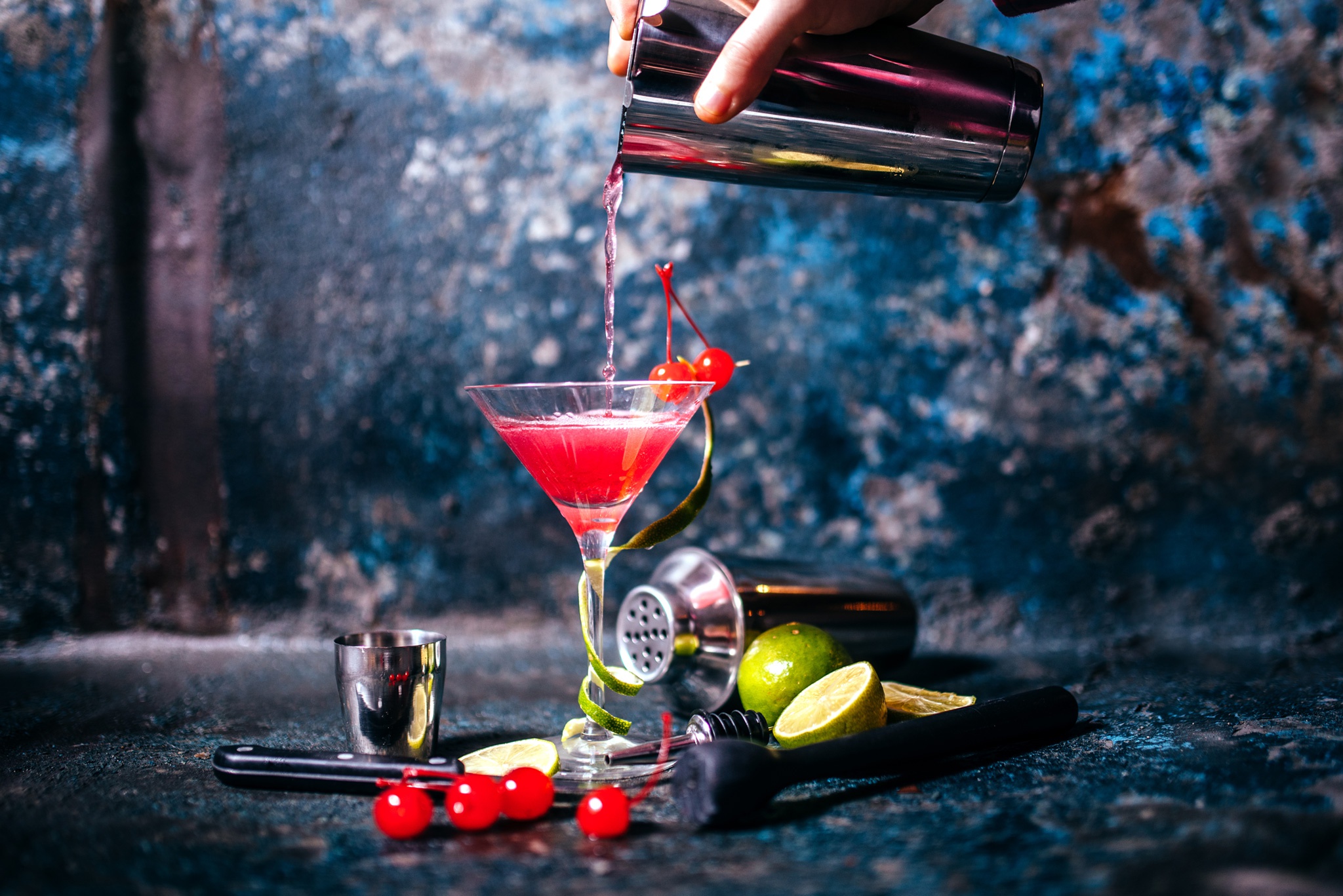 Download mobile wallpaper Food, Cherry, Still Life, Glass, Drink, Cocktail for free.