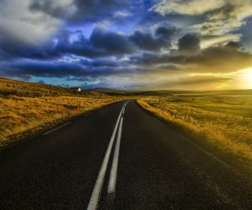 Free download wallpaper Road, Sunrise, Cloud, Man Made on your PC desktop