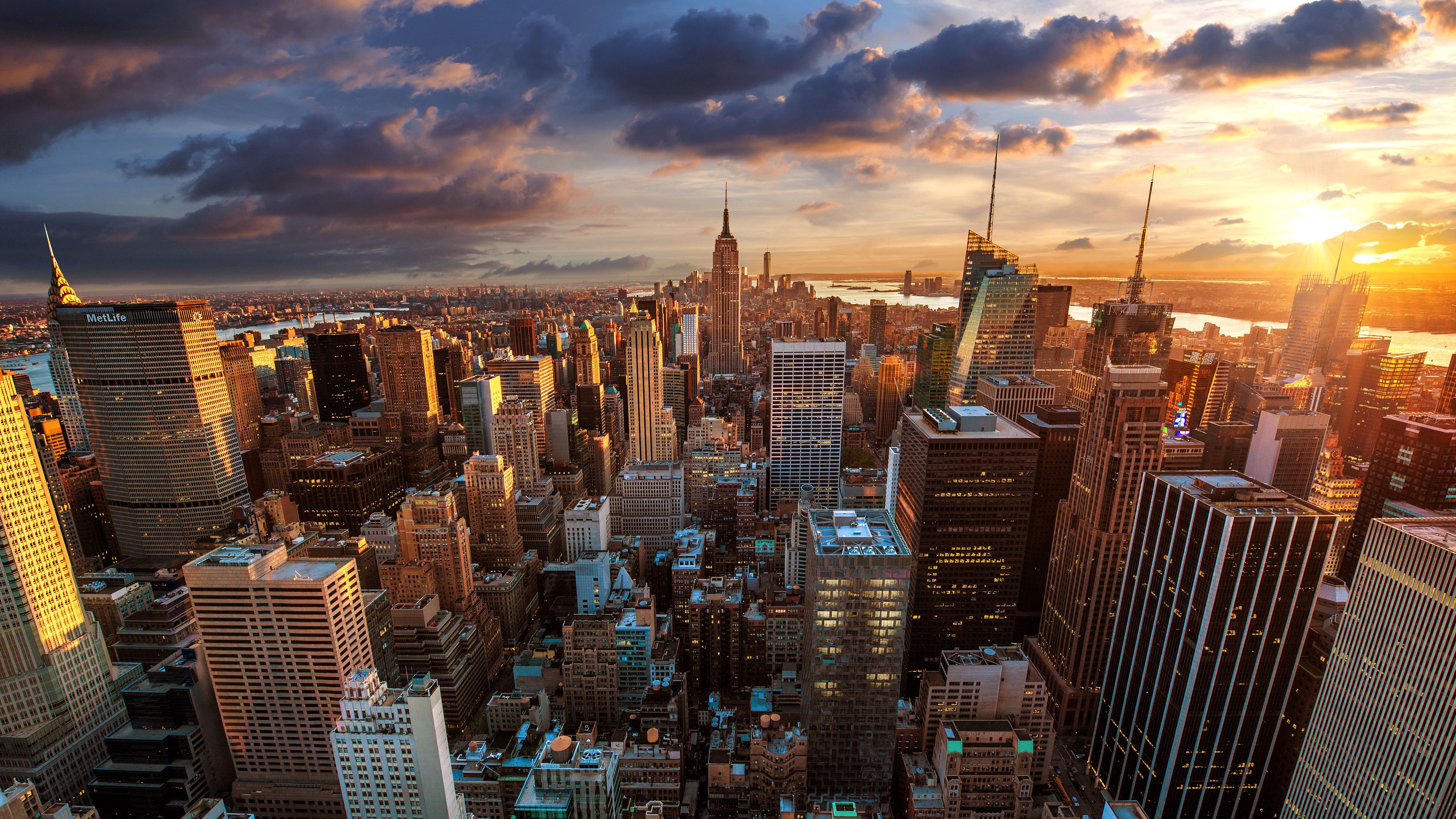 118696 скачать обои нью йорк, города, мегаполис, небоскребы, архитектура, город, вид сверху - заставки и картинки бесплатно