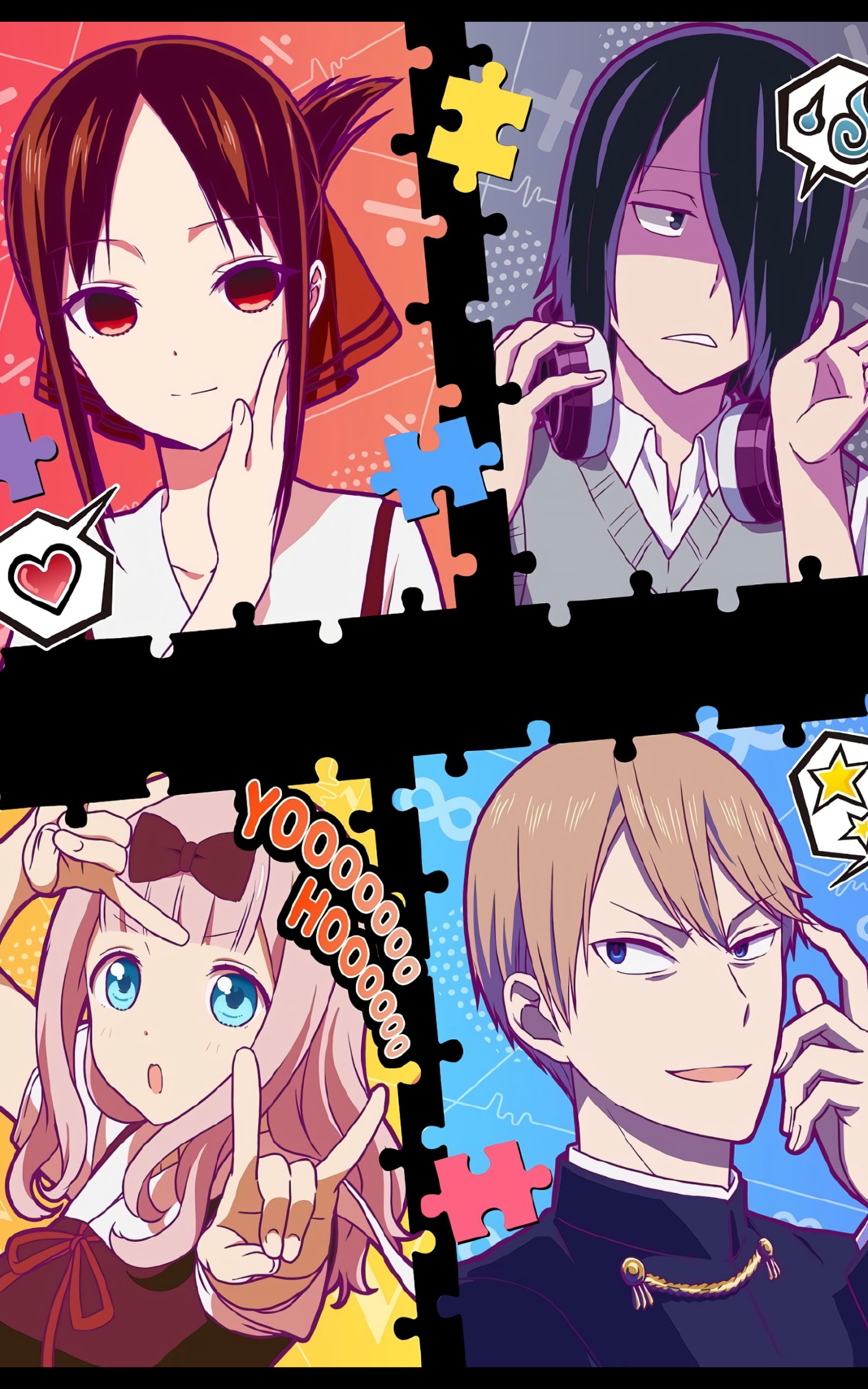 Baixar papel de parede para celular de Anime, Kaguya Sama Wa Kokurasetai, Kaguya Sama: Love Is War, Kaguya Shinomiya, Miyuki Shirogane, Chika Fujiwara, Yu Ishigami gratuito.