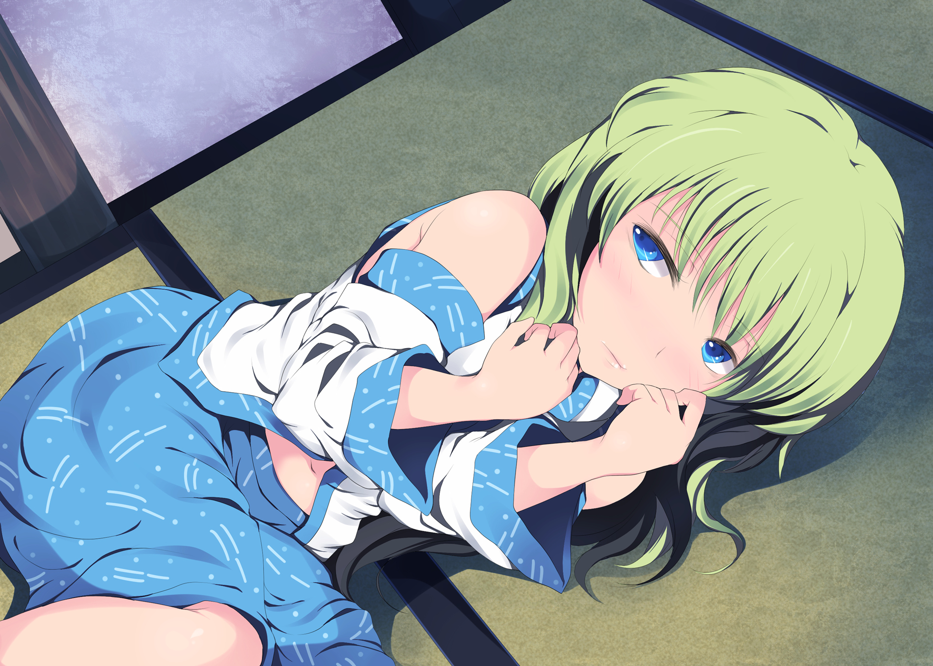 Free download wallpaper Anime, Green Hair, Blue Eyes, Touhou, Sanae Kochiya on your PC desktop