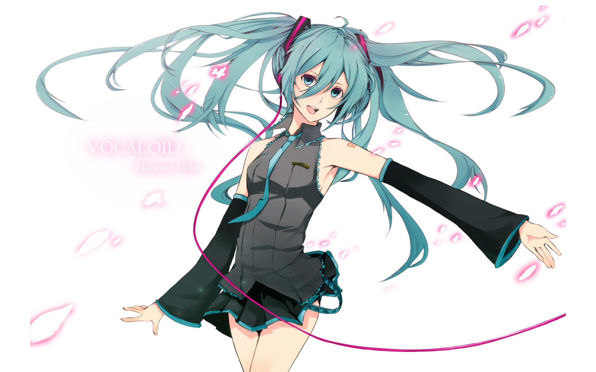 Download mobile wallpaper Music, Anime, Headphones, Vocaloid, Blue Eyes, Blue Hair, Hatsune Miku, Twintails for free.