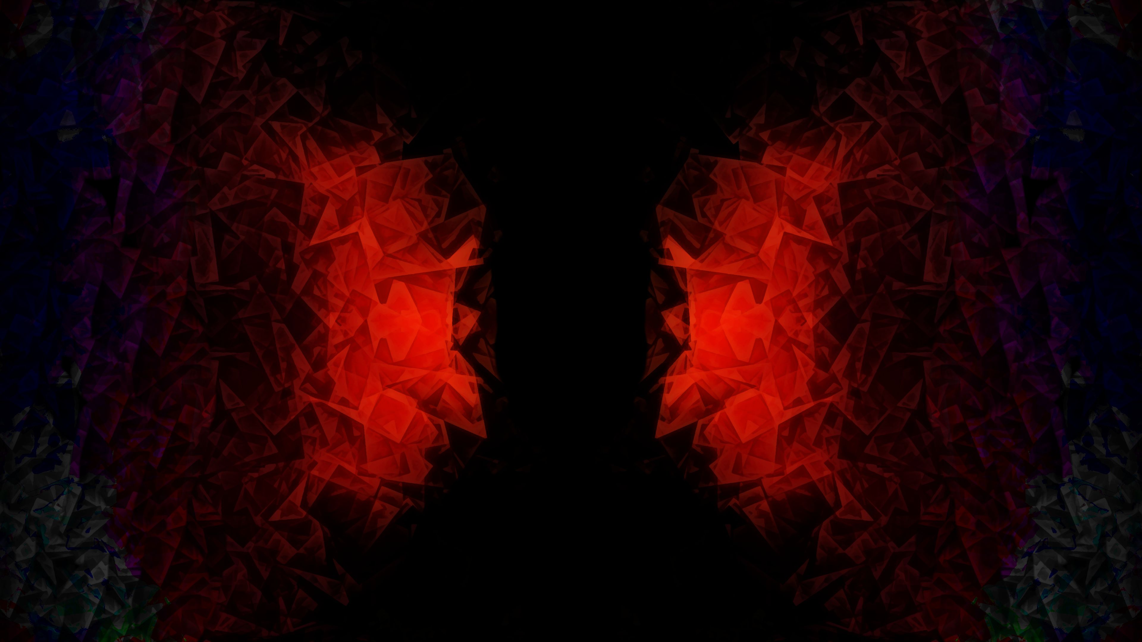 abstract, red, crystal