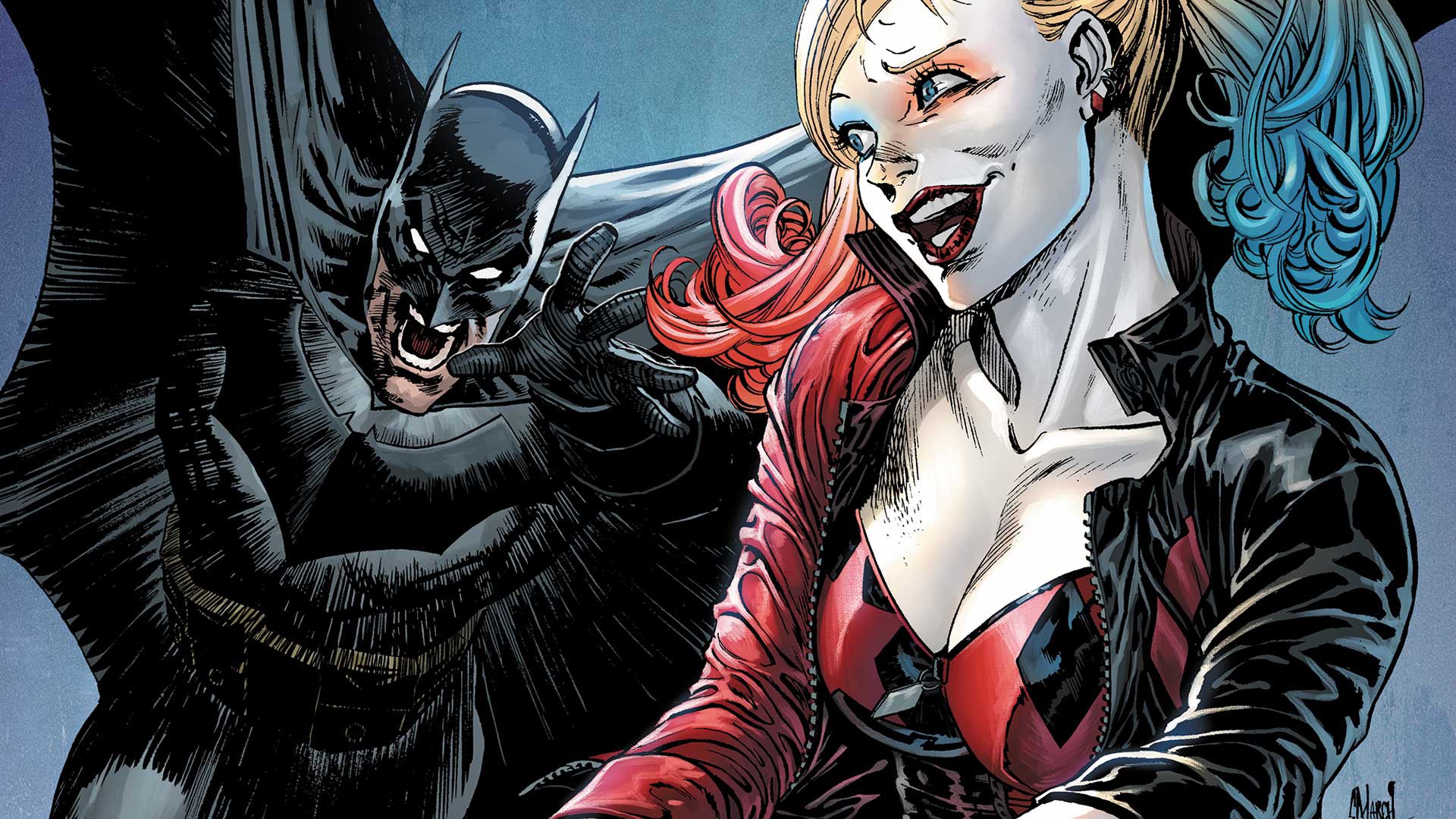 Baixe gratuitamente a imagem História Em Quadrinhos, Harley Quinn, Dc Comics, Homem Morcego na área de trabalho do seu PC