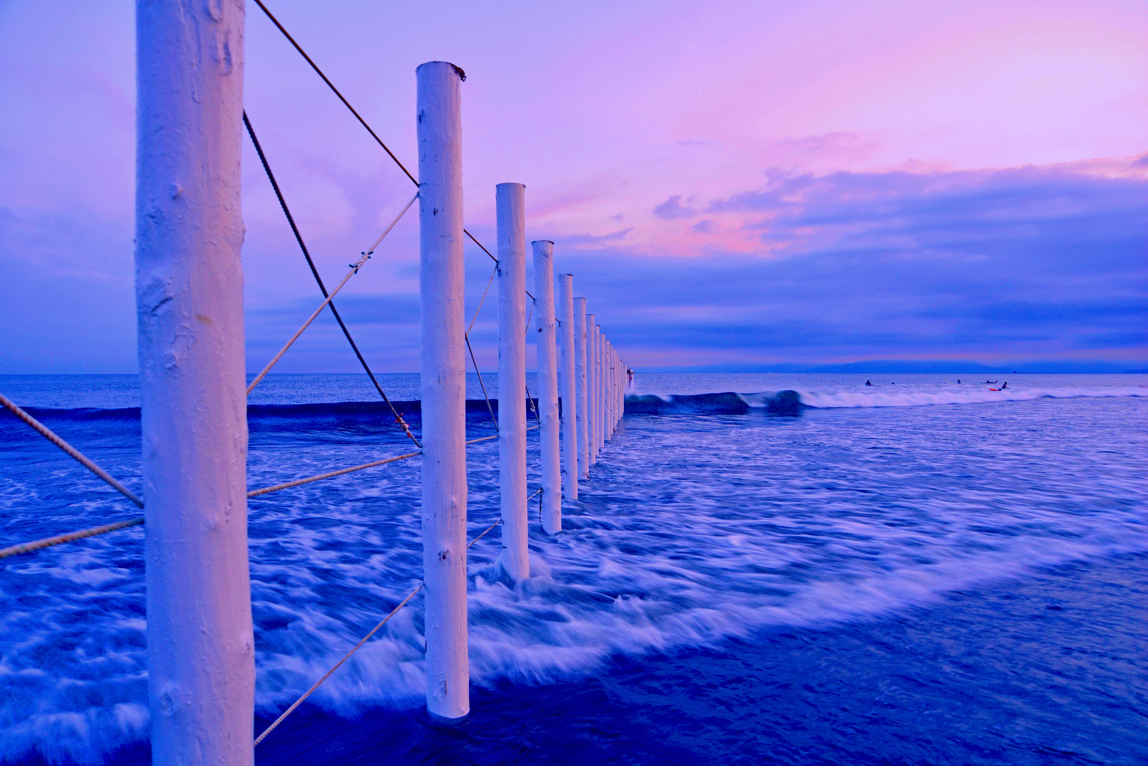 無料モバイル壁紙日没, 海, 地平線, 海洋, 青い, 地球, 紫のをダウンロードします。