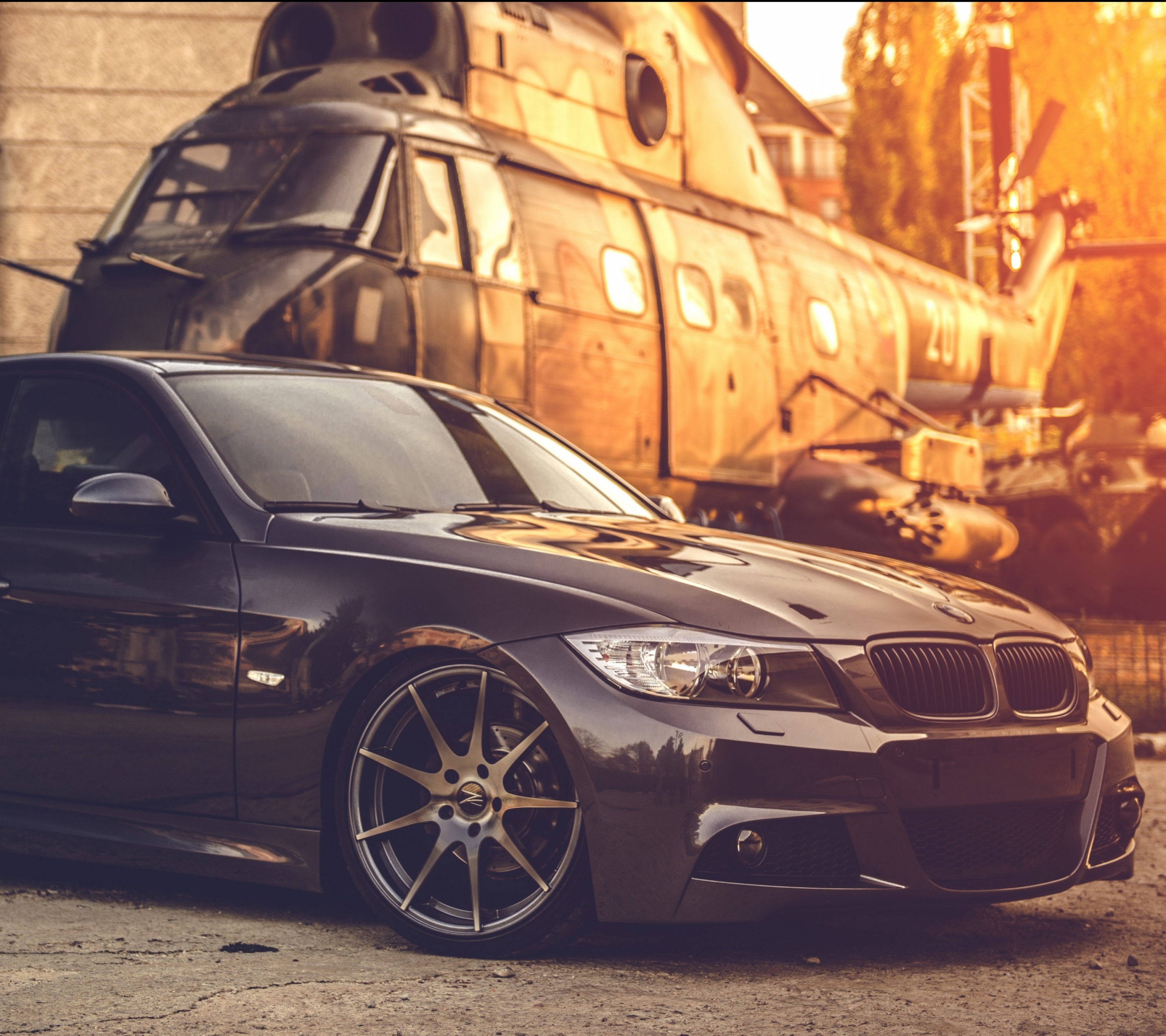 Free download wallpaper Bmw, Helicopter, Vehicles on your PC desktop
