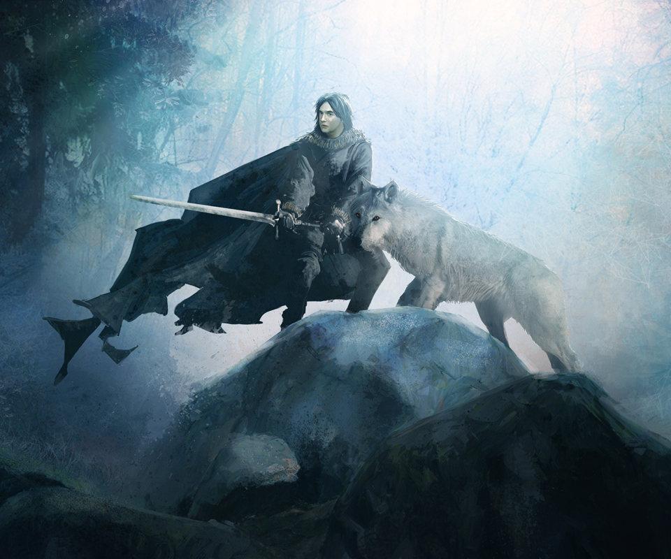 Download mobile wallpaper Fantasy, Game Of Thrones, Ghost, Jon Snow, A Song Of Ice And Fire for free.
