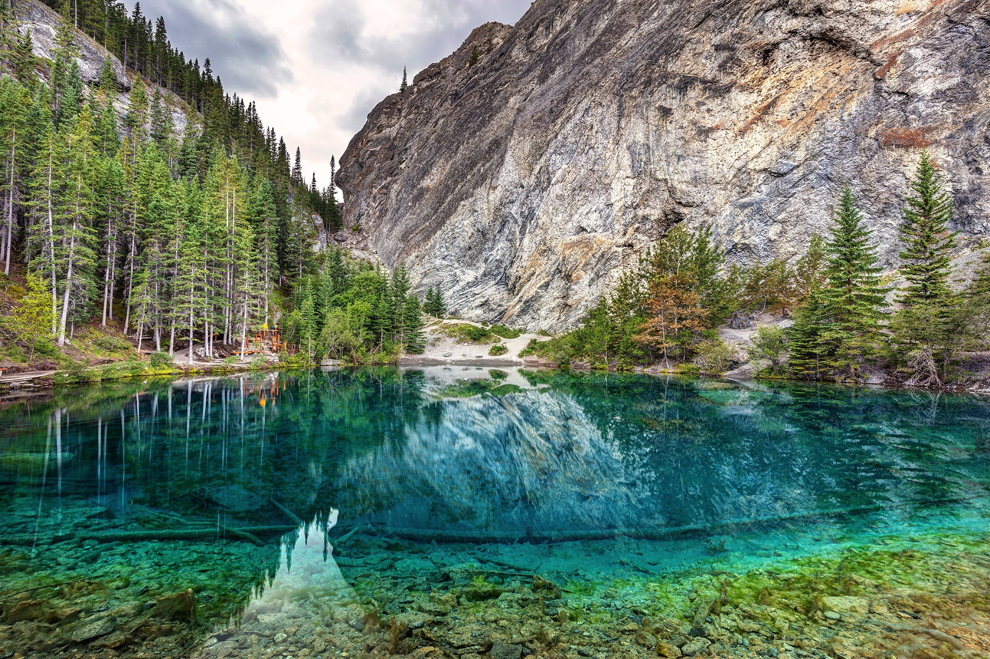Скачать обои бесплатно Озера, Гора, Озеро, Отражение, Канада, Альберта, Земля/природа картинка на рабочий стол ПК