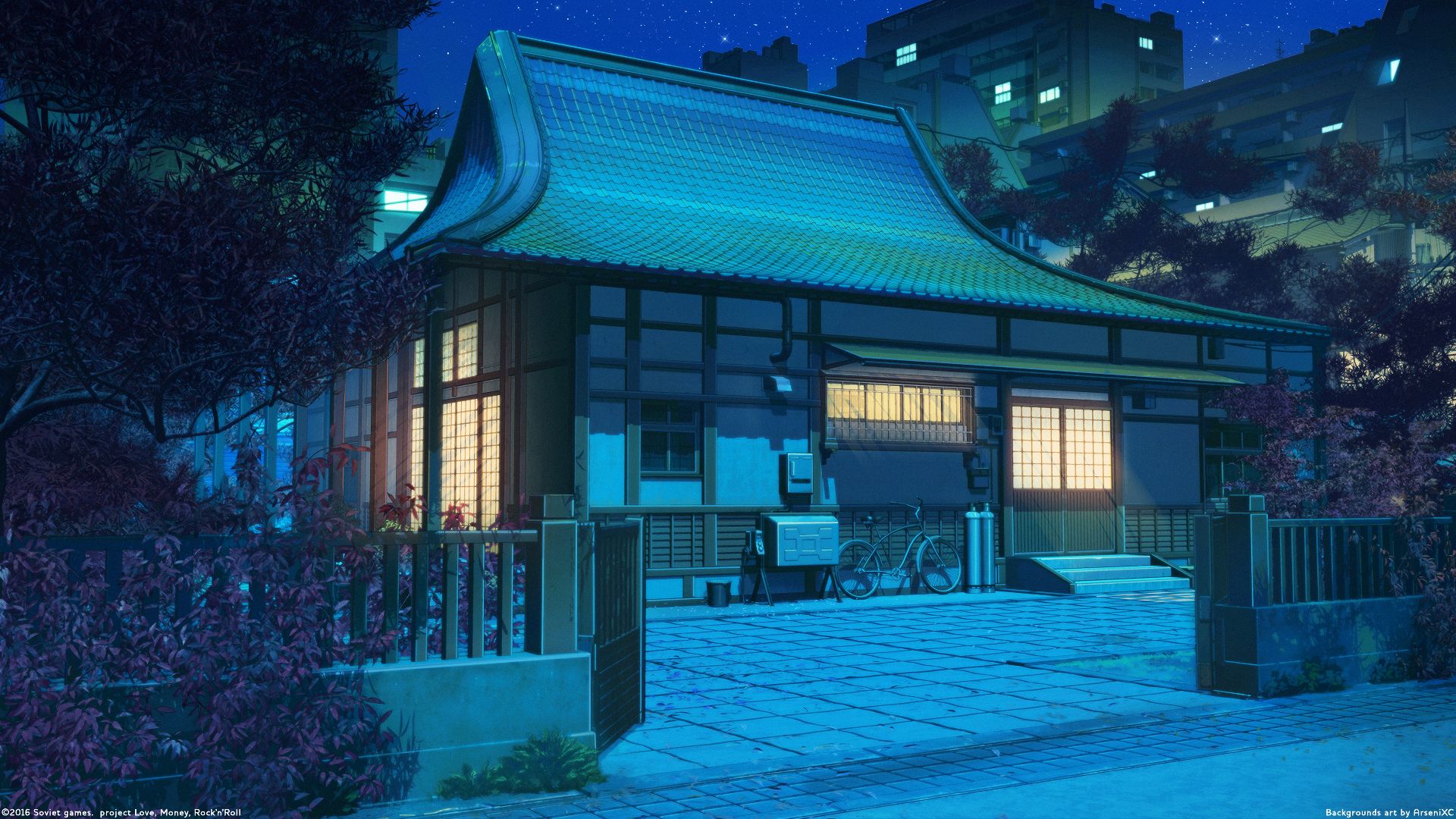 Laden Sie das Fahrräder, Haus, Original, Animes-Bild kostenlos auf Ihren PC-Desktop herunter