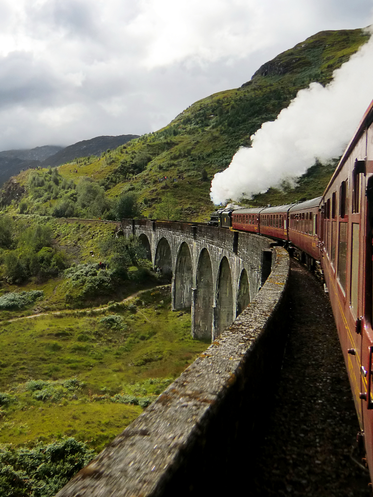 Download mobile wallpaper Landscape, Scotland, Train, Photography for free.