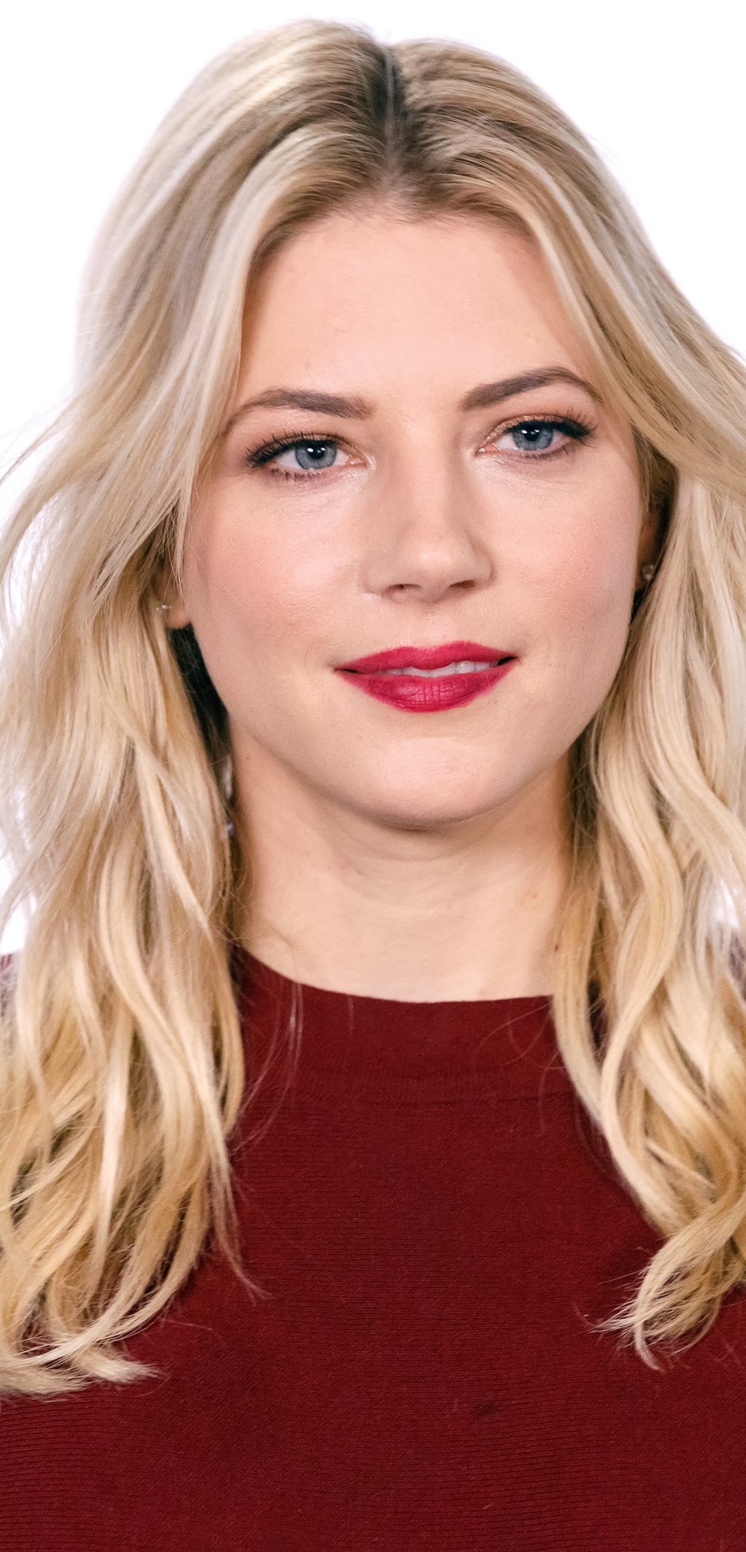 Download mobile wallpaper Blonde, Blue Eyes, Celebrity, Canadian, Actress, Lipstick, Katheryn Winnick for free.