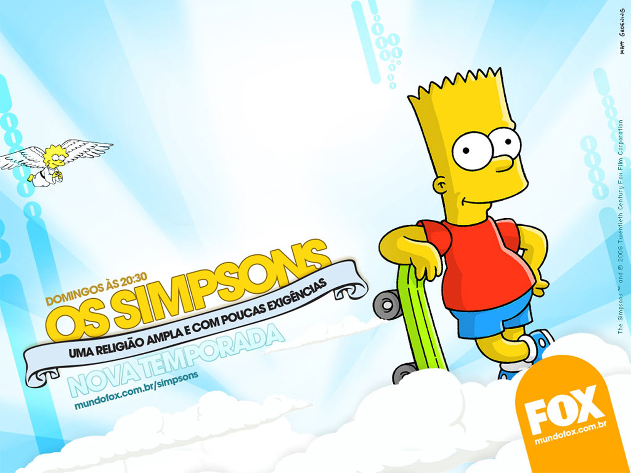 Скачать обои бесплатно Телешоу, Барт Симпсон, Лиза Симпсон, Симпсоны картинка на рабочий стол ПК