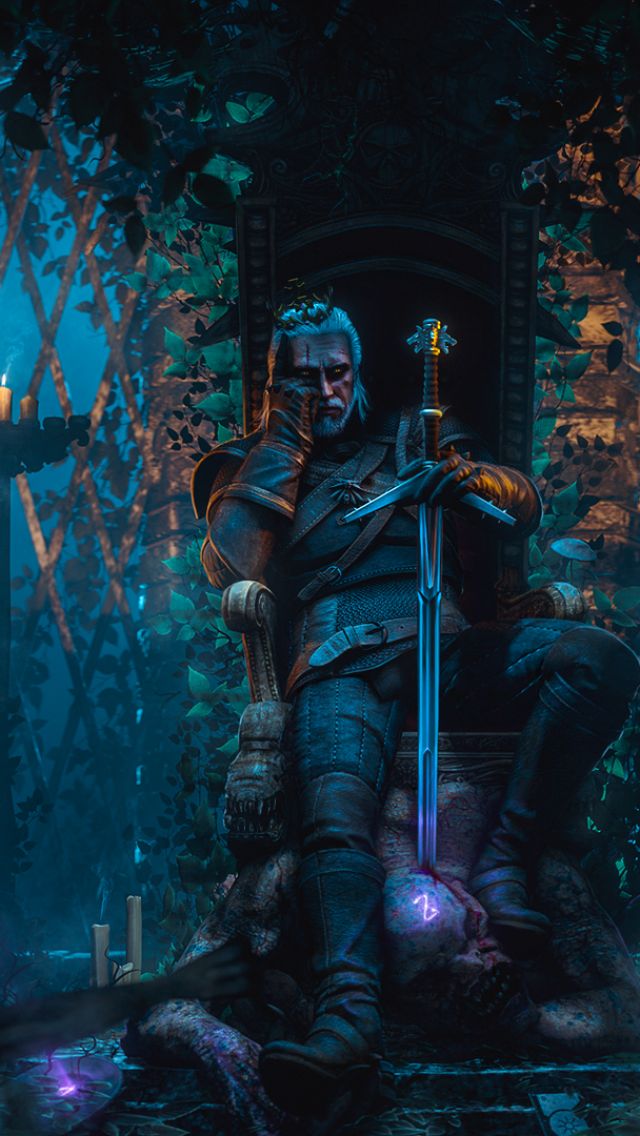 Download mobile wallpaper Night, Warrior, Sword, Video Game, The Witcher, Geralt Of Rivia, The Witcher 3: Wild Hunt for free.