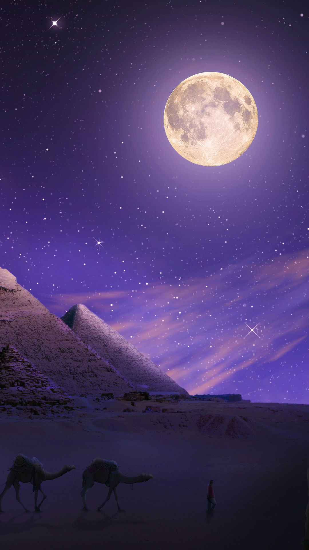 Download mobile wallpaper Egypt, Pyramid, Camel, Man Made for free.