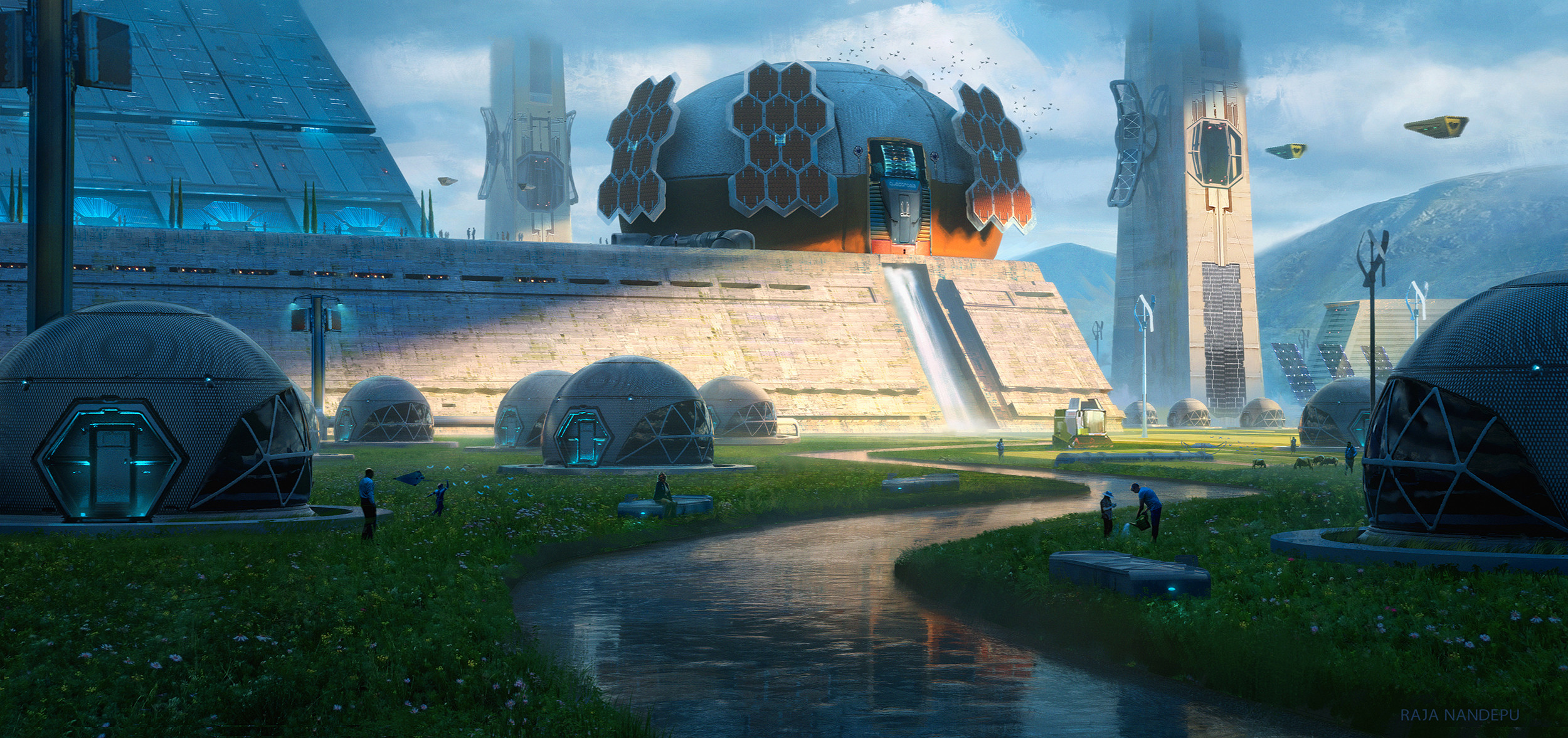 Laden Sie das Science Fiction, Futuristisch, Großstadt-Bild kostenlos auf Ihren PC-Desktop herunter