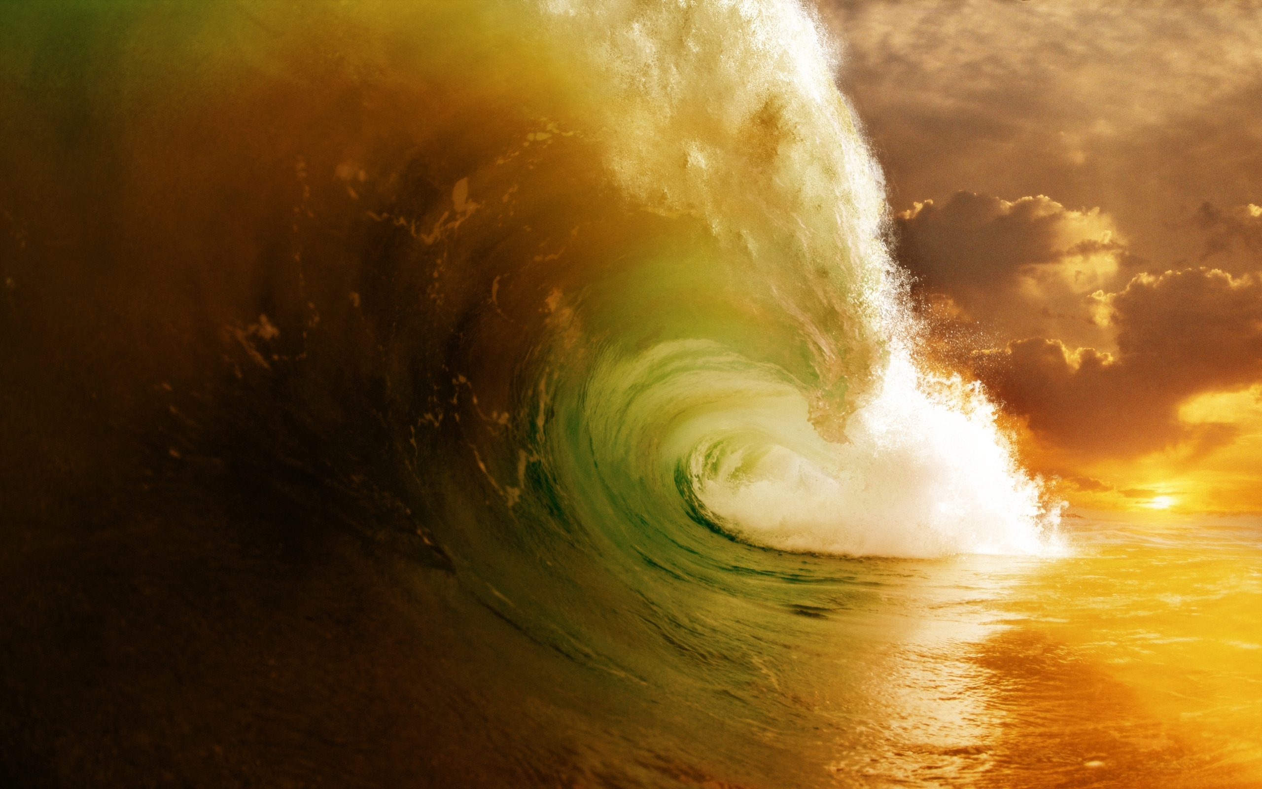 Free download wallpaper Waves, Landscape, Sea on your PC desktop