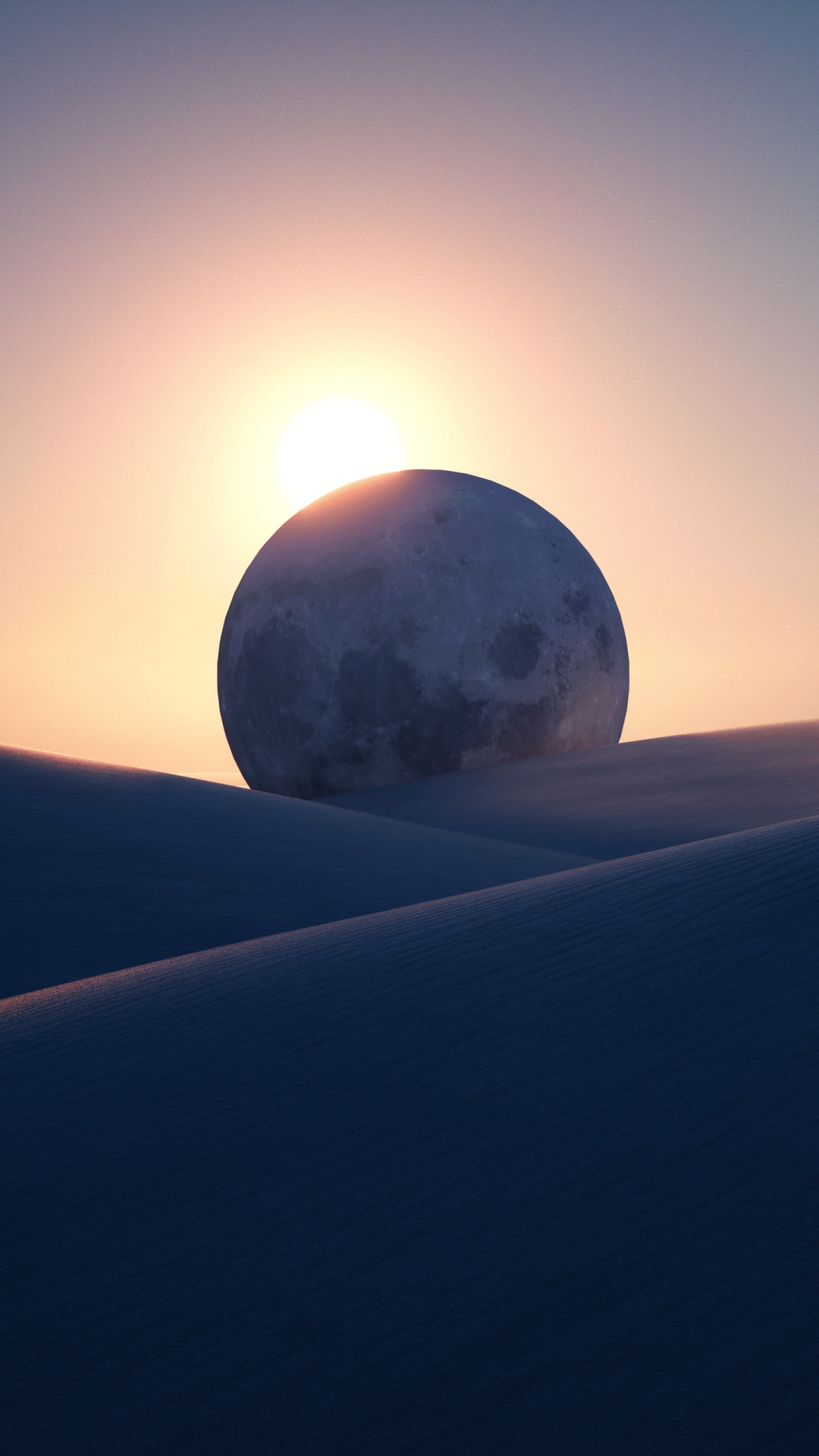 Download mobile wallpaper Moon, Desert, Earth, Eclipse for free.