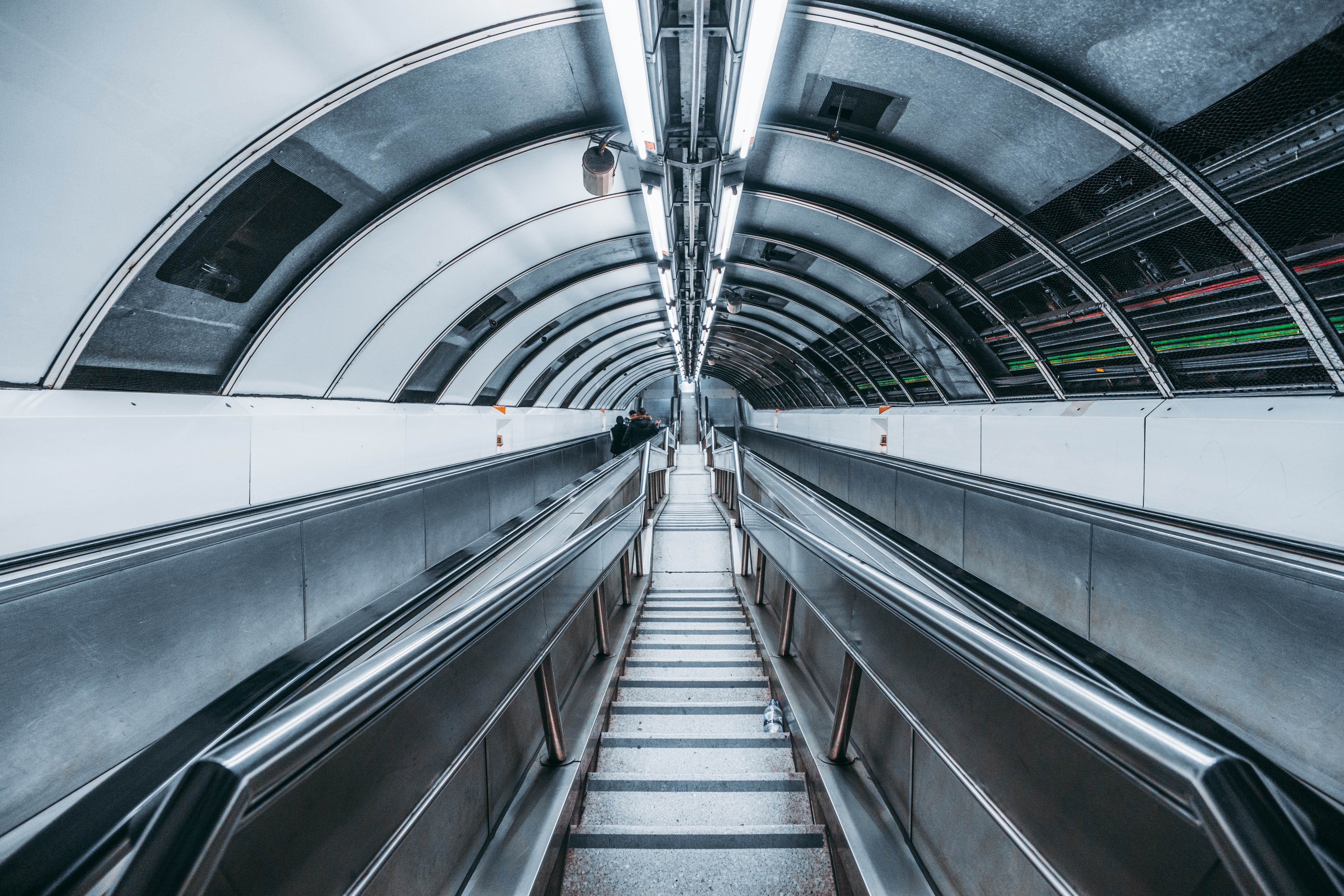tunnel, miscellanea, miscellaneous, grey, metro, subway, escalator