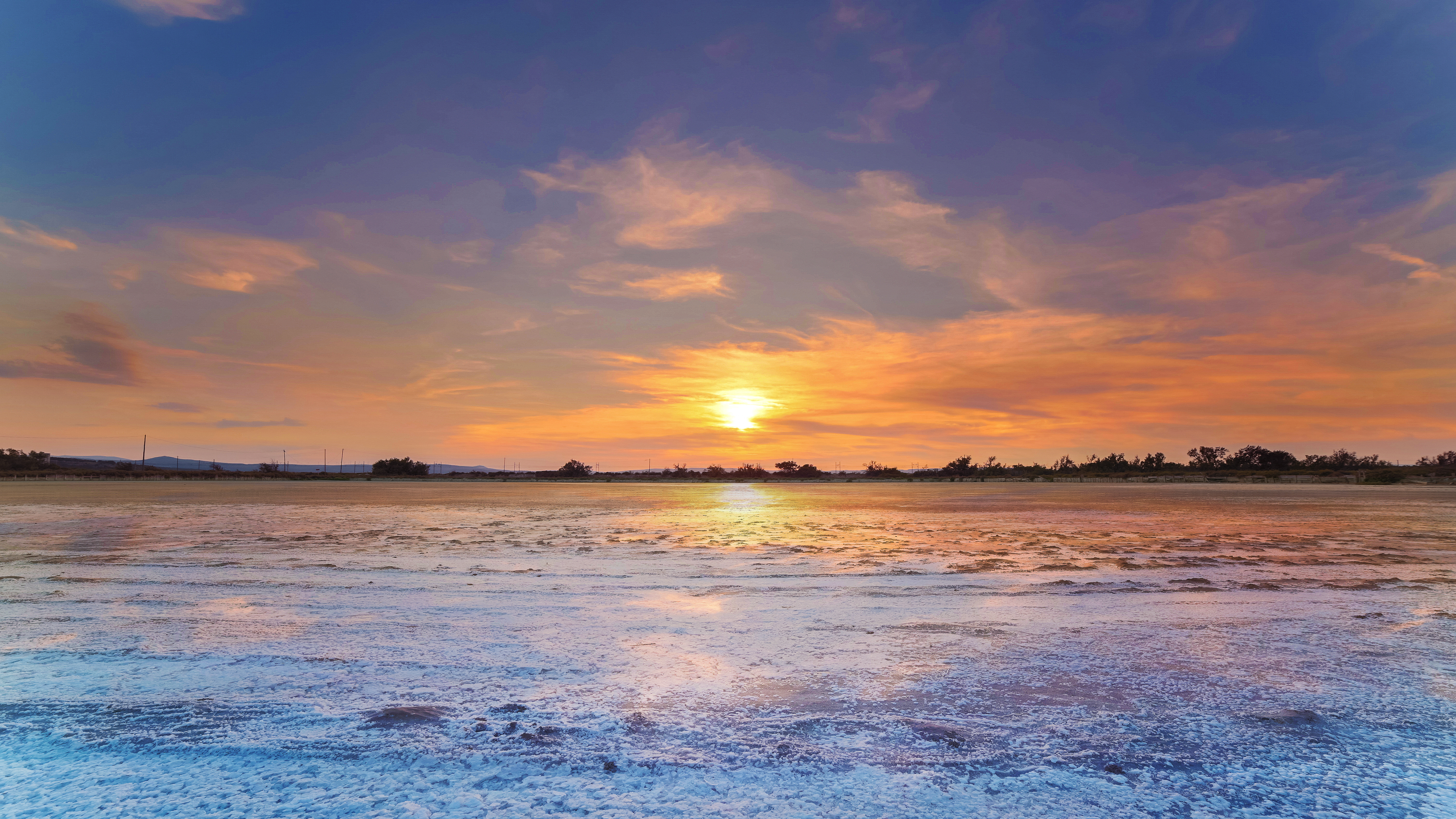 PCデスクトップに風景, 冬, 日没, 湖, 自然, 氷画像を無料でダウンロード