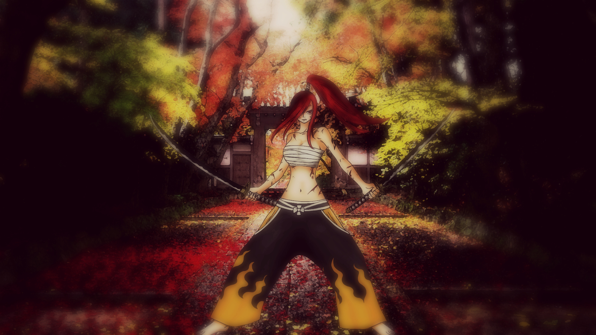 Download mobile wallpaper Anime, Katana, Long Hair, Red Hair, Fairy Tail, Erza Scarlet for free.