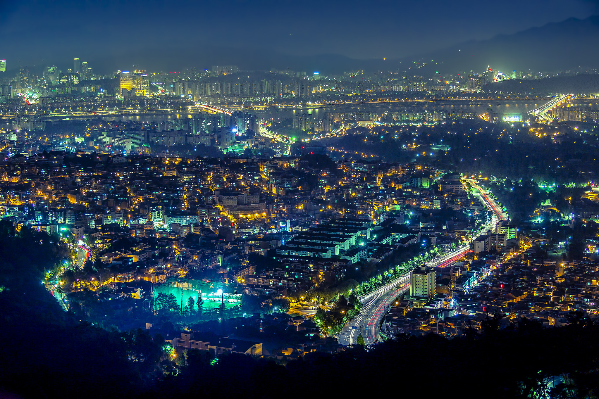 410235壁紙のダウンロードマンメイド, ソウル, 街, 街並み, 光, 夜, 韓国, 都市-スクリーンセーバーと写真を無料で