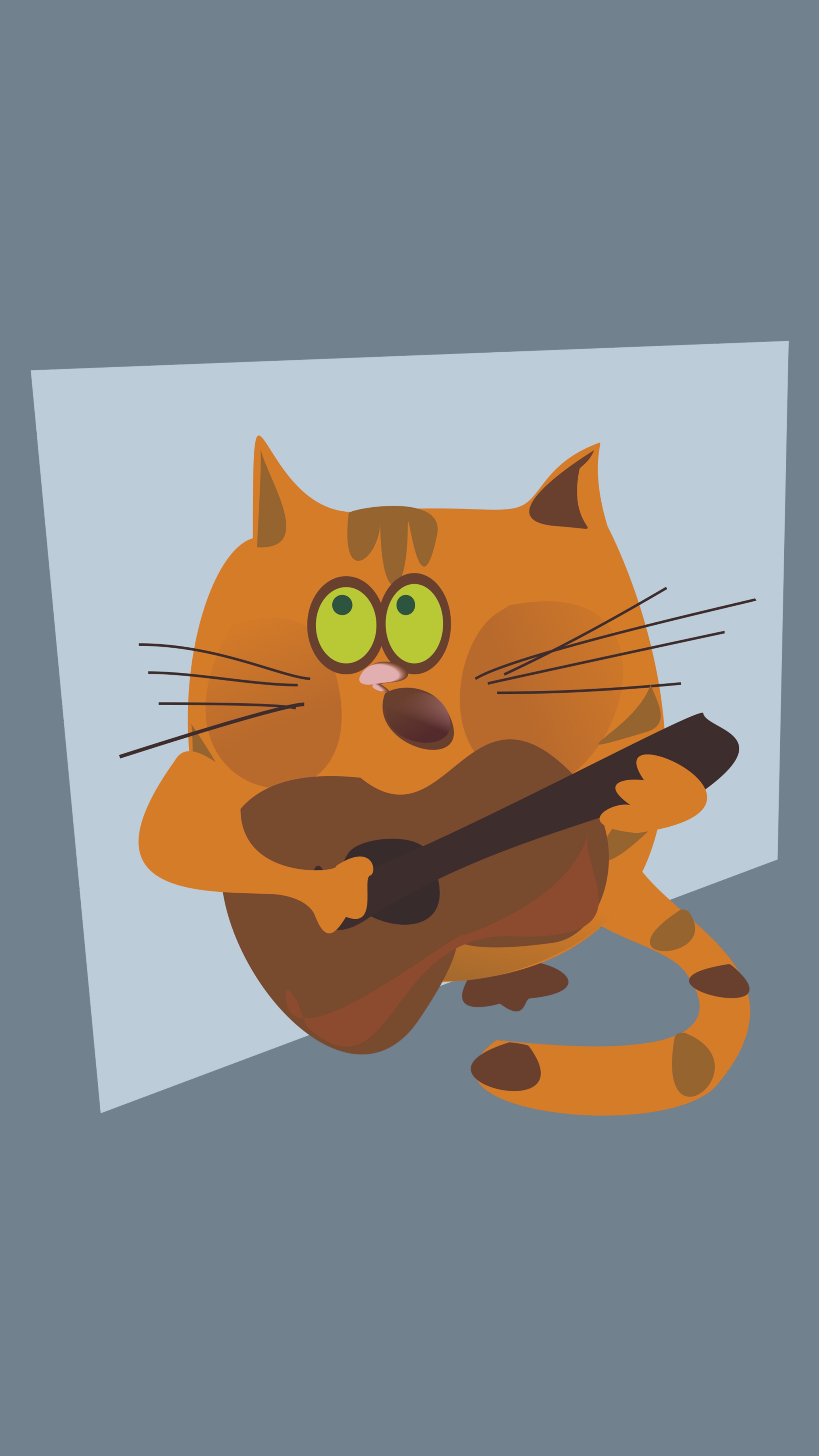 Download mobile wallpaper Cat, Vector, Musician, Guitar for free.